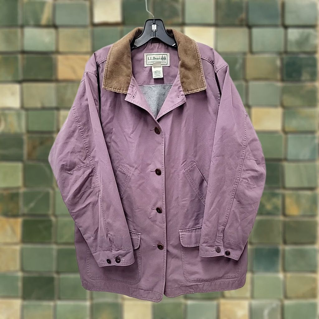 Vintage VINTAGE L.L.Bean Jacket Canvas Field Chore Barn Purple 2XL Women's Adirondack Chore Jacket Size XXL / US 16-18 / IT 52-54 - 1 Thumbnail
