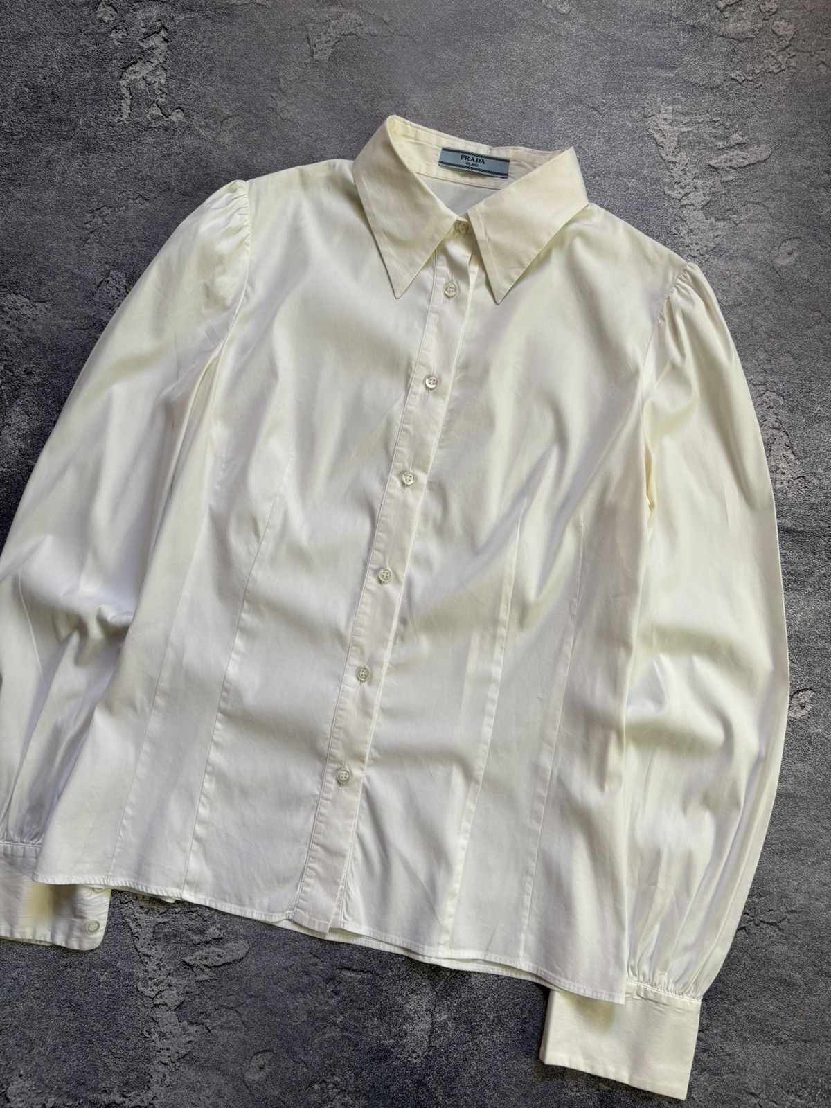Prada Prada Milano Luxury Woman’s White Blouse Shirt Button Up Size M / US 6-8 / IT 42-44 - 3 Thumbnail