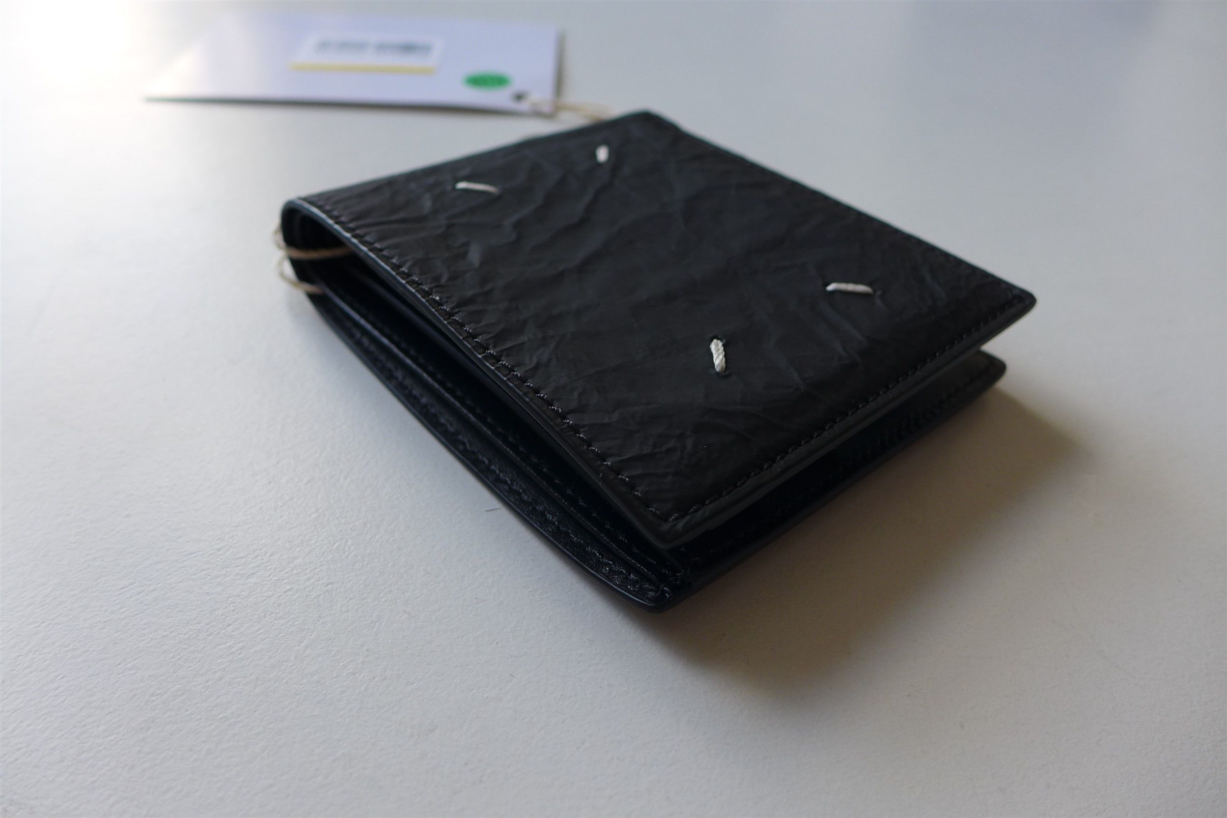 Maison Margiela Margiela Textured Bifold Wallet - Black Calf Leather Size ONE SIZE - 1 Thumbnail