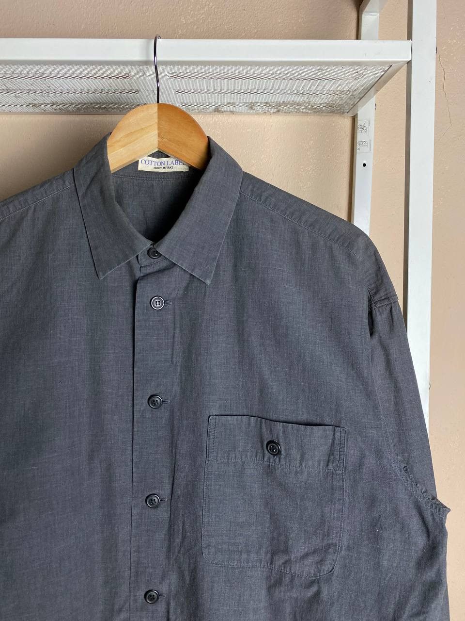 Designer × Issey Miyake × Japanese Brand Issey Miyake Long Sleeve Button-Up Shirts (PIT 24) Size US L / EU 52-54 / 3 - 3 Thumbnail