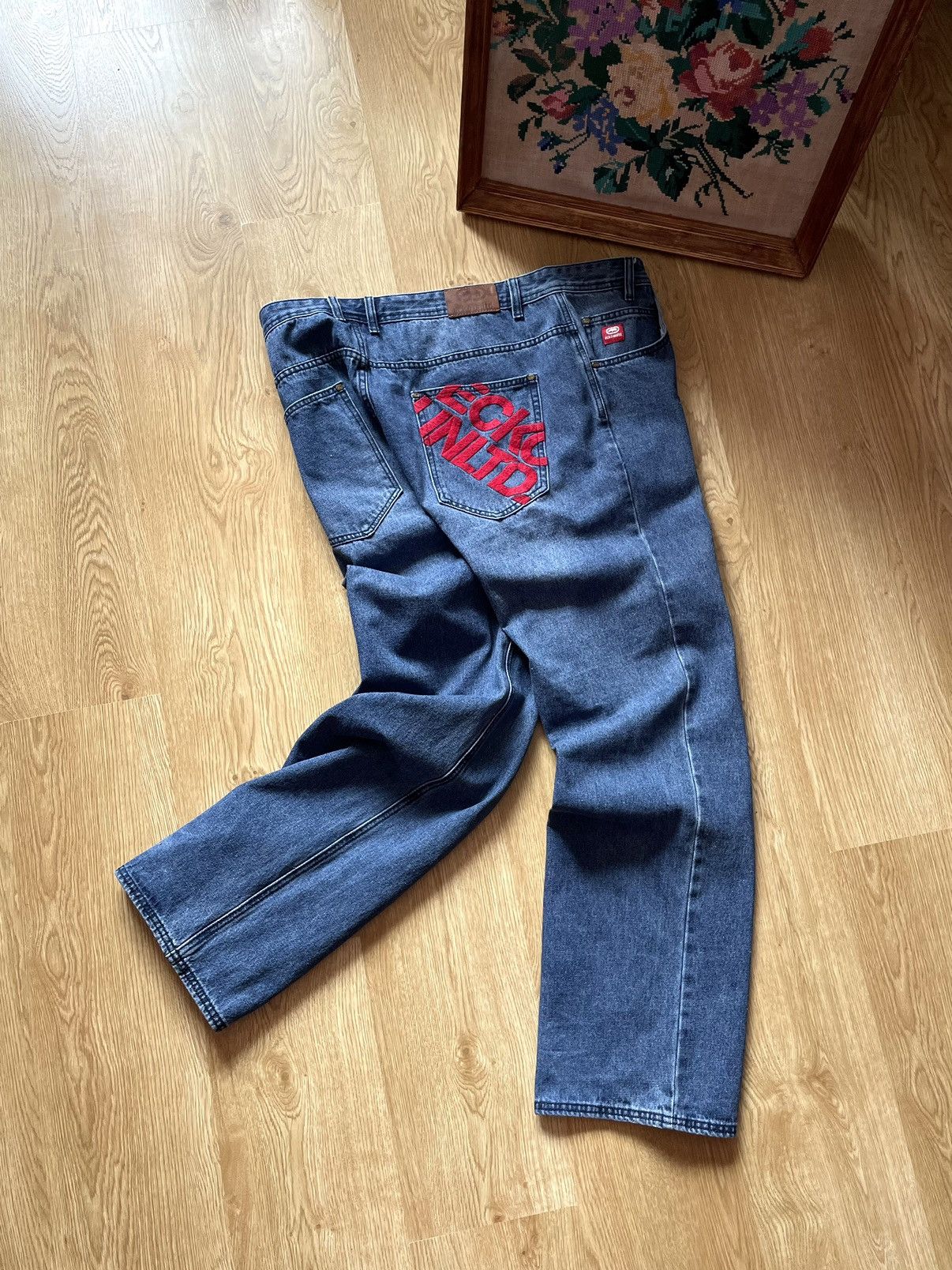 Ecko Unltd. Y2K Vintage Ecko Unltd Embroidered Baggy Denim Jeans Size US 36 / EU 52 - 11 Thumbnail
