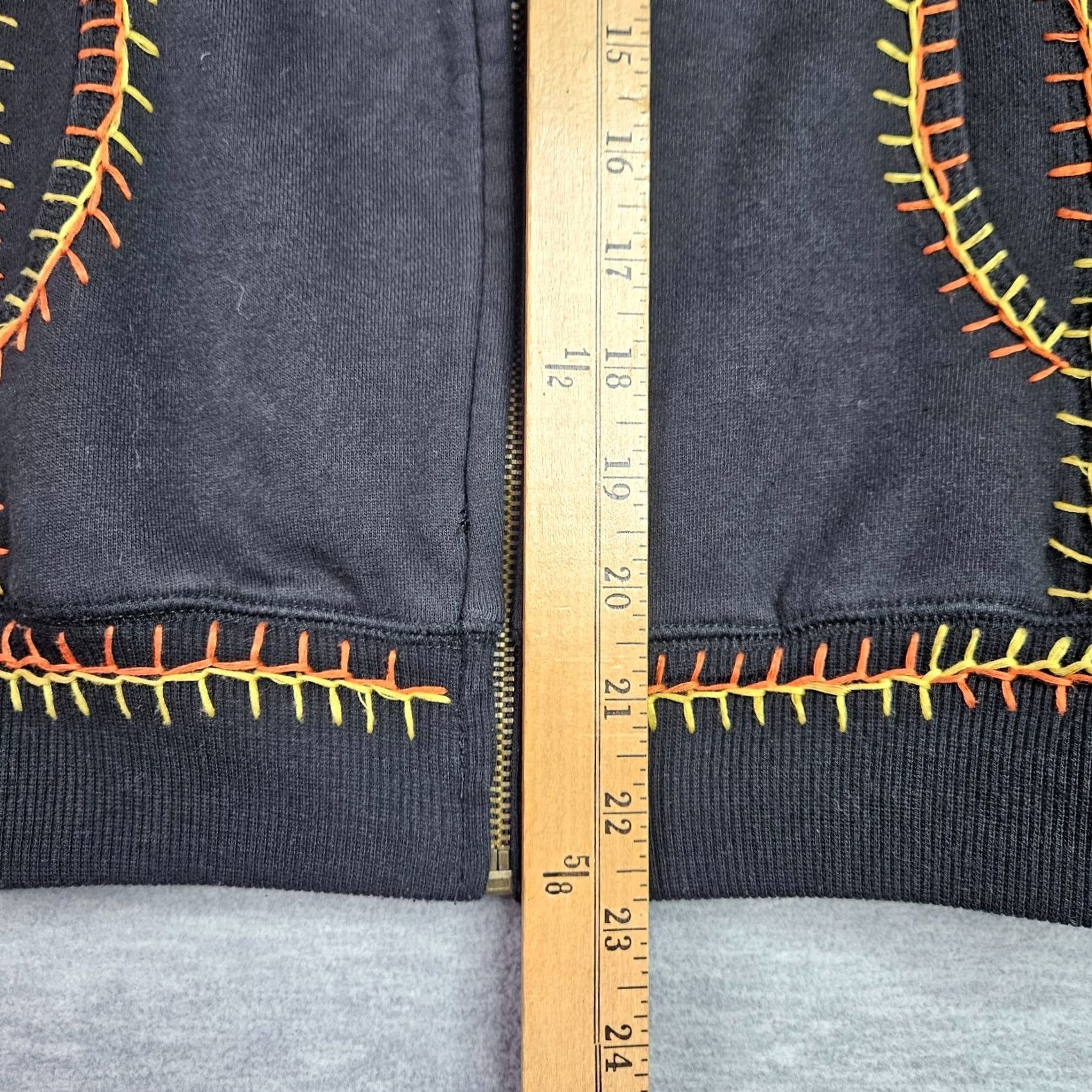 Sugar Sugarlips Sweatshirt Women’s Black Embroidered Full Zip Cardigan Long Sleeve S Size S / US 4 / IT 40 - 6 Thumbnail