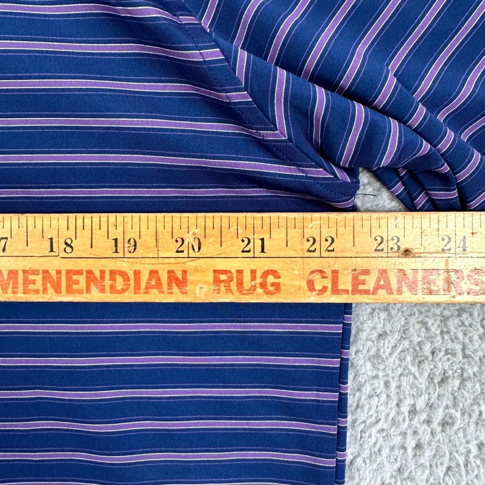 Vintage Turtleson Golf Polo Shirt Mens Medium Blue Purple Stripes Athletic Rugby Stretch Breathable Lightweight Short Sleeve Collared Sports Outdoor Size US M / EU 48-50 / 2 - 6 Thumbnail