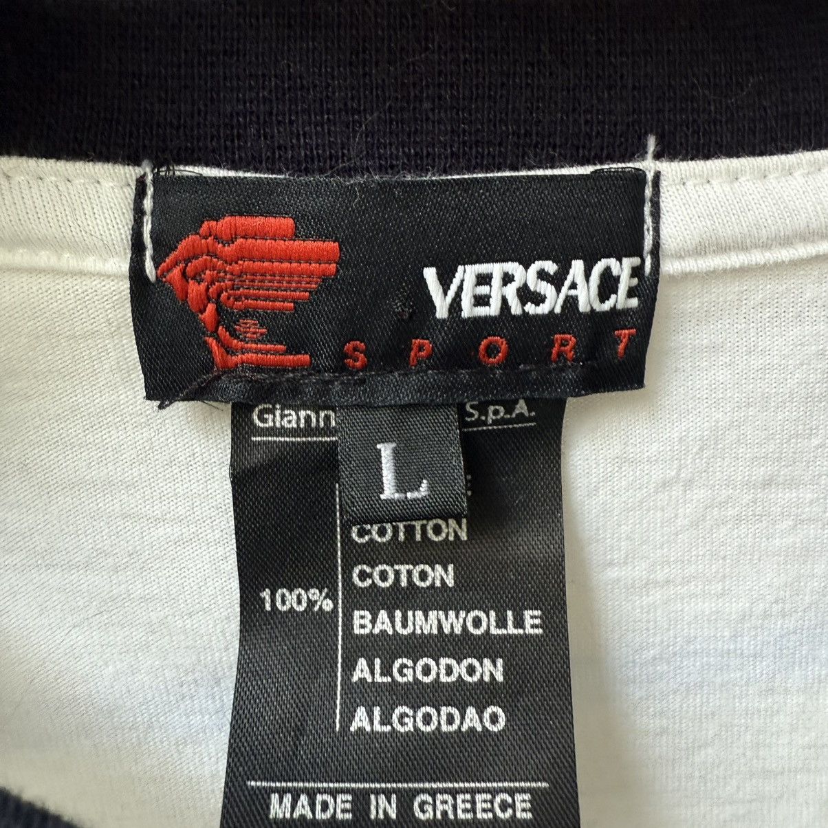 Versace Versace Sport Raglan Vneck Logo Short Sleeve Tshirt L Size US L / EU 52-54 / 3 - 5 Thumbnail