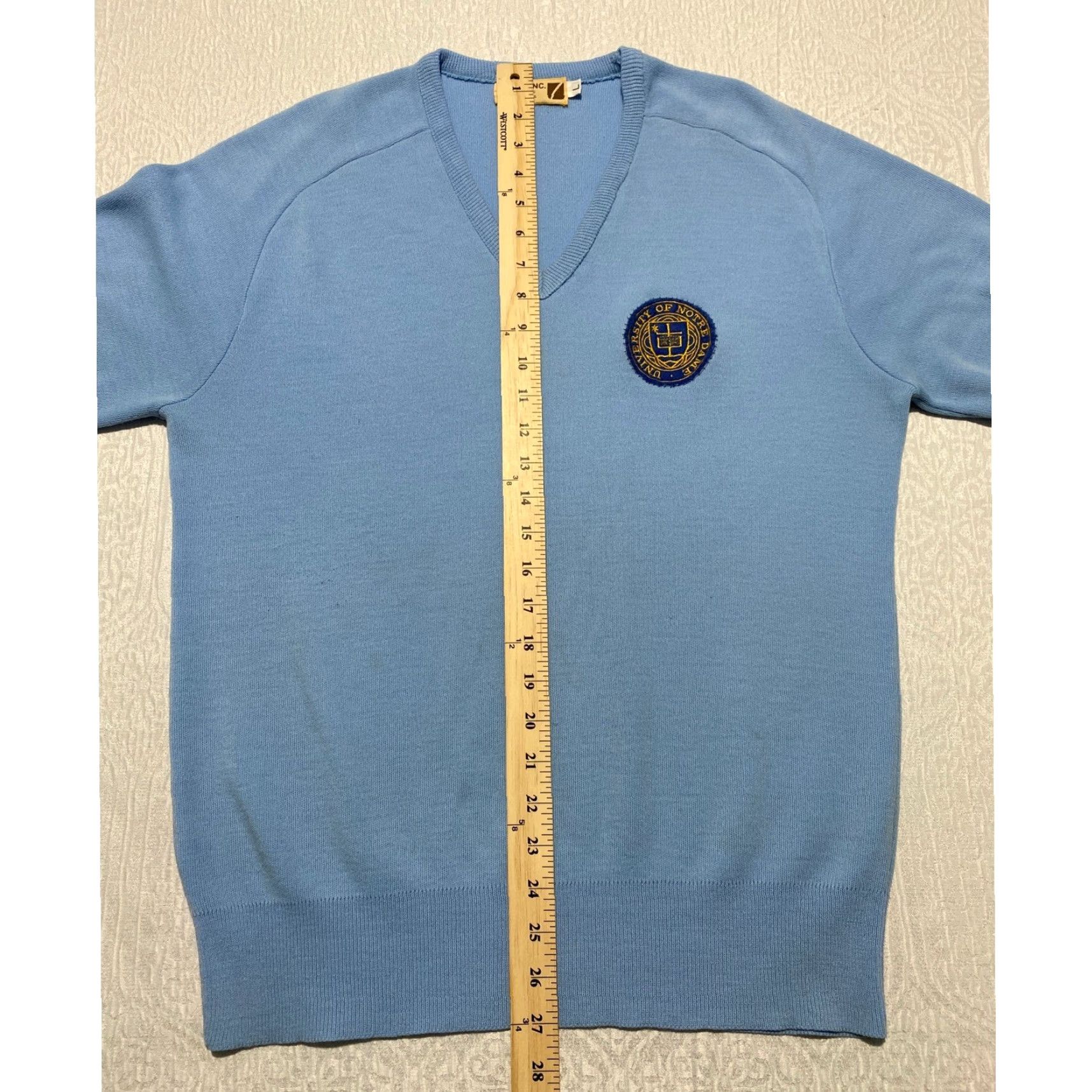 Logo 7 VINTAGE Logo 7 Inc University of Notre Dame V-Neck Sweater Mens L Blue Size US L / EU 52-54 / 3 - 7 Thumbnail