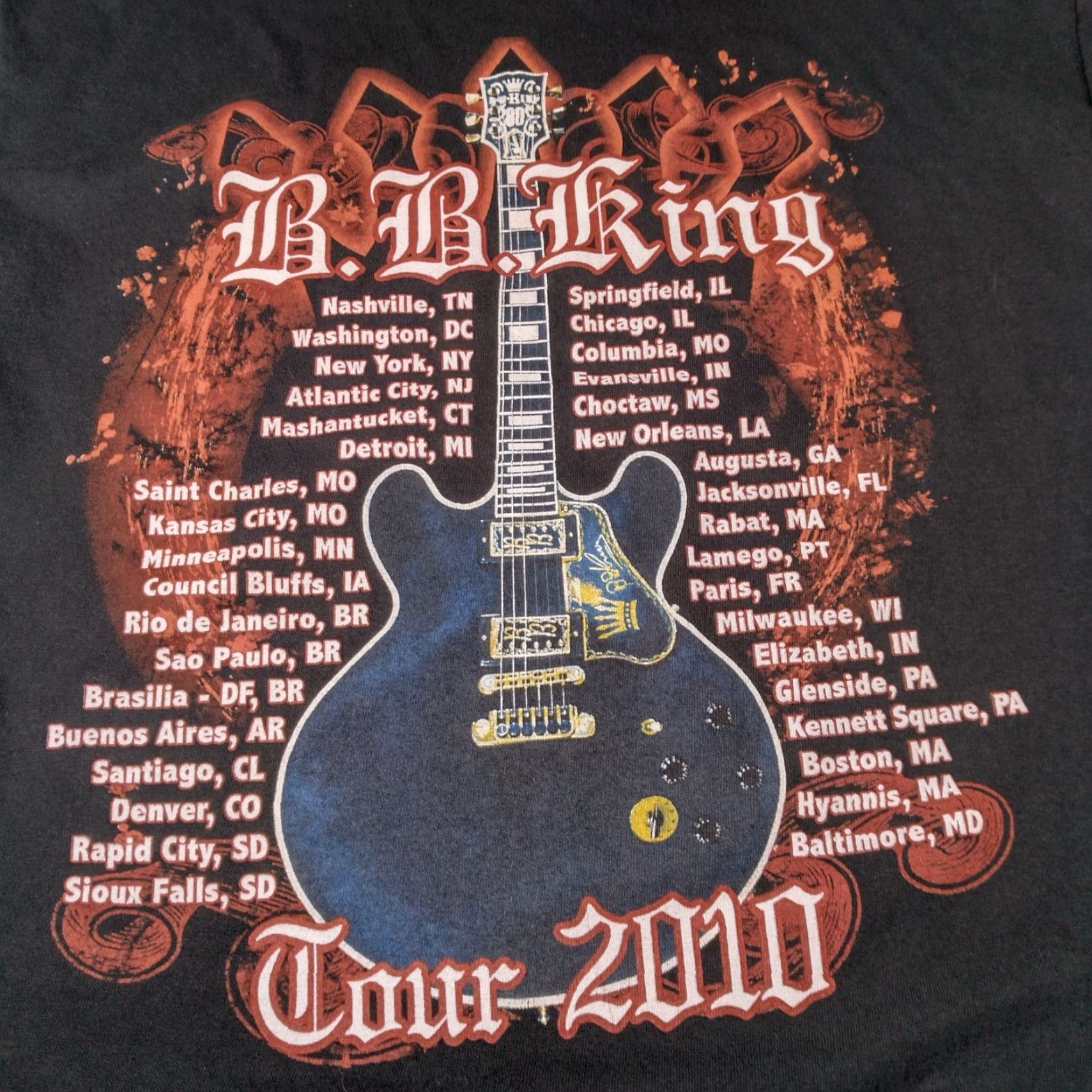 Anvil BB King Shirt Men L 2010 Tour T Black Cotton Knit Short Sleeve Crew Neck Graphic Double-Sided Music Blues Guitarist T-Shirt Anvil Size US L / EU 52-54 / 3 - 7 Thumbnail