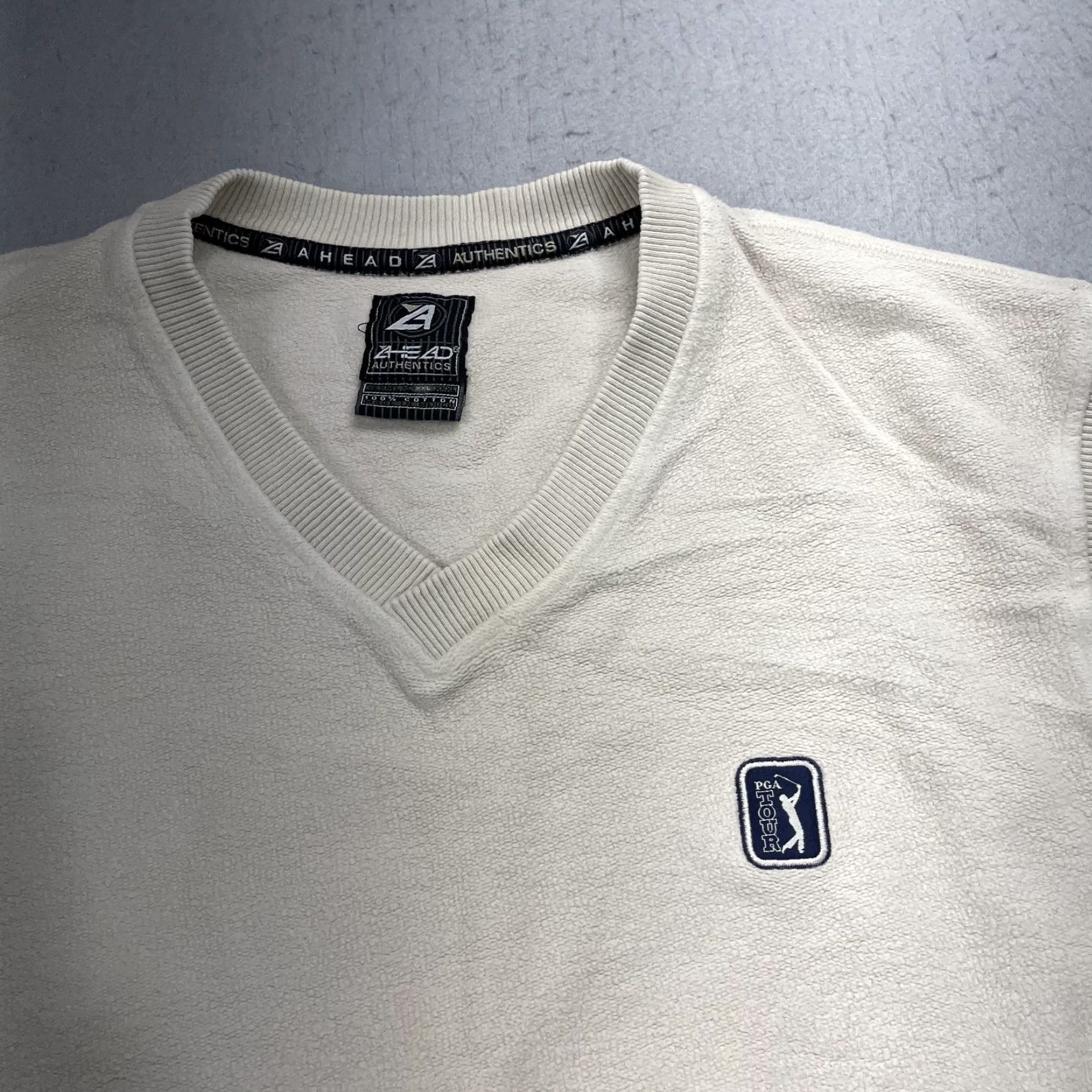 Vintage VINTAGE Ahead Golf Vest Mens 2XL Beige Cotton PGA Tour Sleeveless Logo 90s Size US XXL / EU 58 / 5 - 2 Thumbnail