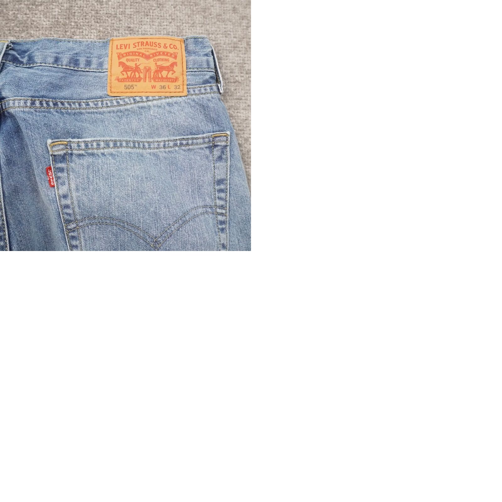 Levi's Levi's 505 Straight Leg Mens 36x32 Medium Wash Blue Denim Jeans Size US 36 / EU 52 - 9 Thumbnail