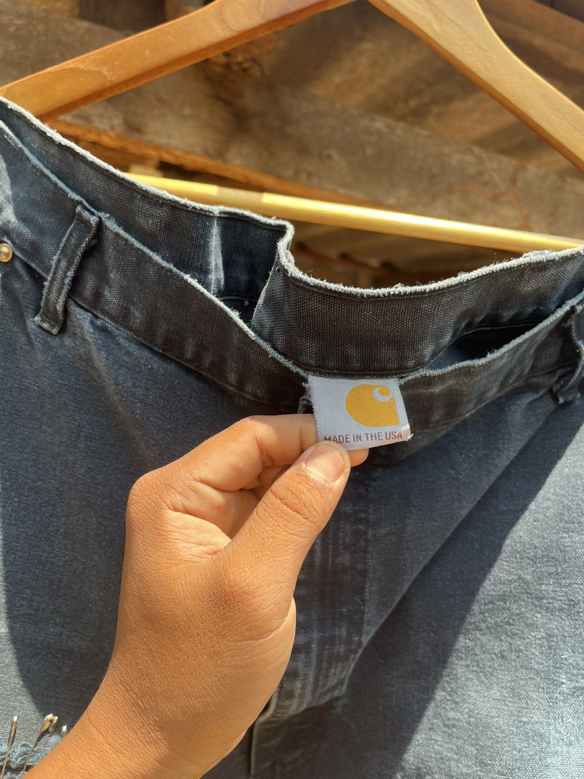 Vintage Thrashed Carhartt Double Knee Fade Black Distressed Size US 38 / EU 54 - 4 Thumbnail