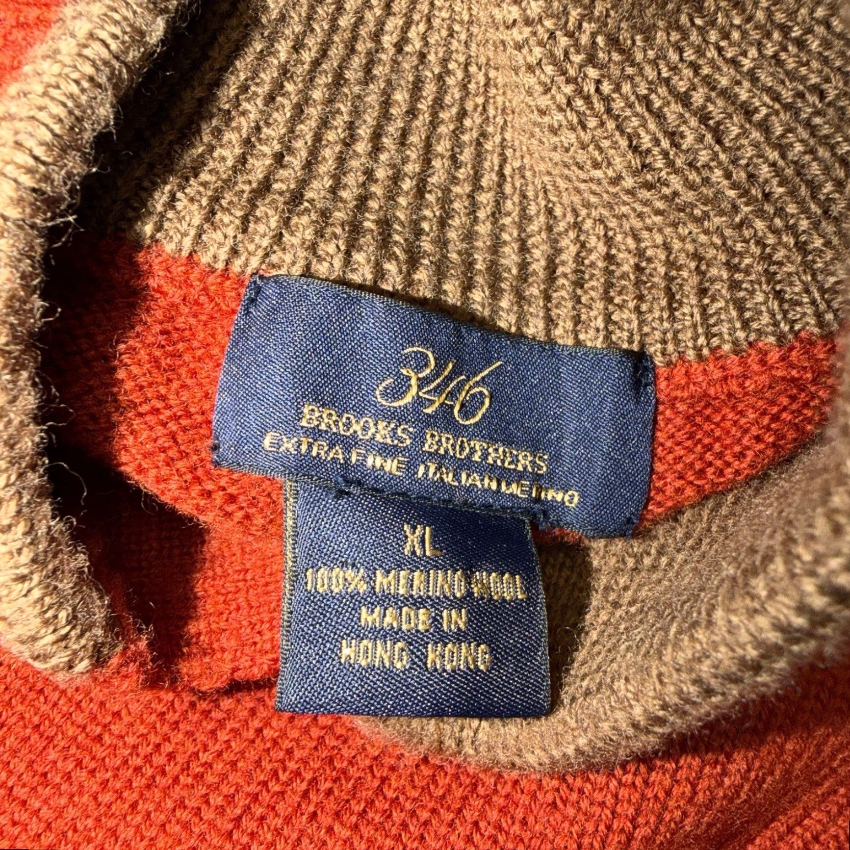 Brooks Brothers VINTAGE Brooks Brothers 346 Extra Fine Italian Merino Wool Burnt Sienna Sweater XL Cardigan Men Long Sleeve Collared Knit Classic Size US XL / EU 56 / 4 - 3 Thumbnail