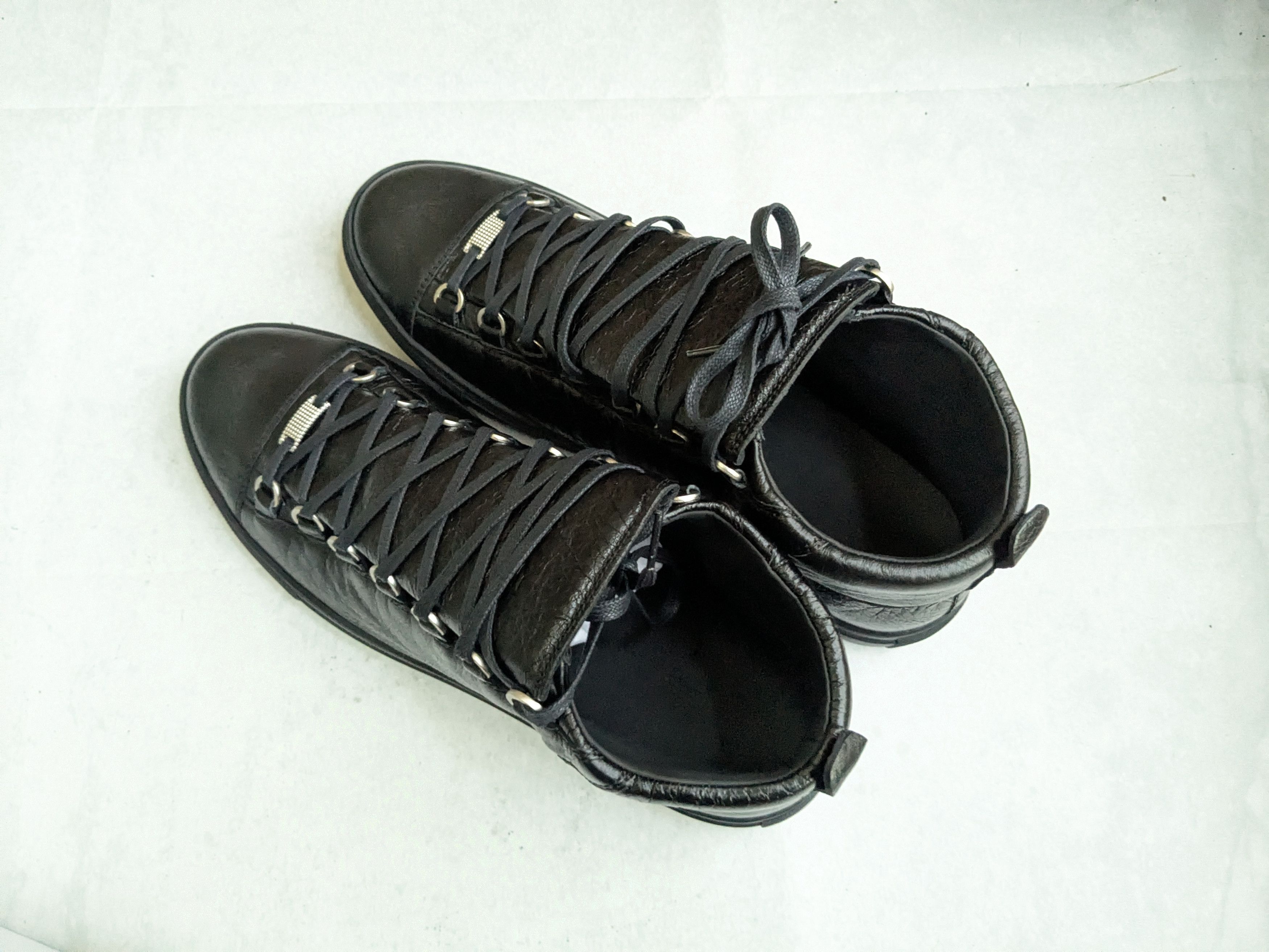 Balenciaga Balenciaga Arena Black 14 Leather High Tops Sneakers Size US 14 / EU 47 - 14 Thumbnail