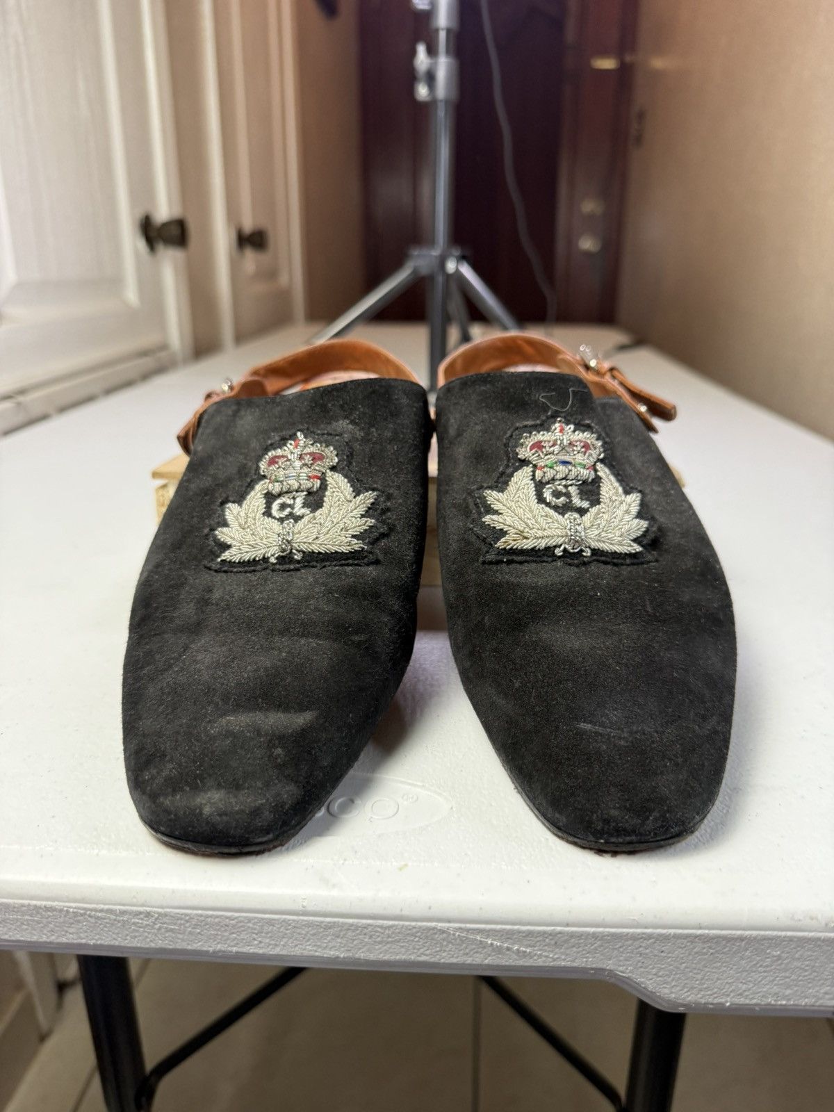 Christian Louboutin Christian Louboutin Black Suede, Leather Mule Slingback 41 Size US 8 / EU 41 - 2 Thumbnail