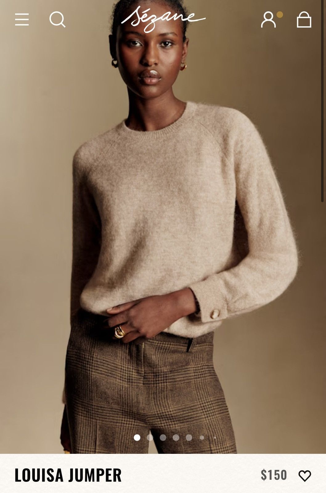Sezane Sezane Louisa Jumper in Light Beige Merino Wool Size XS / US 0-2 / IT 36-38 - 1 Thumbnail
