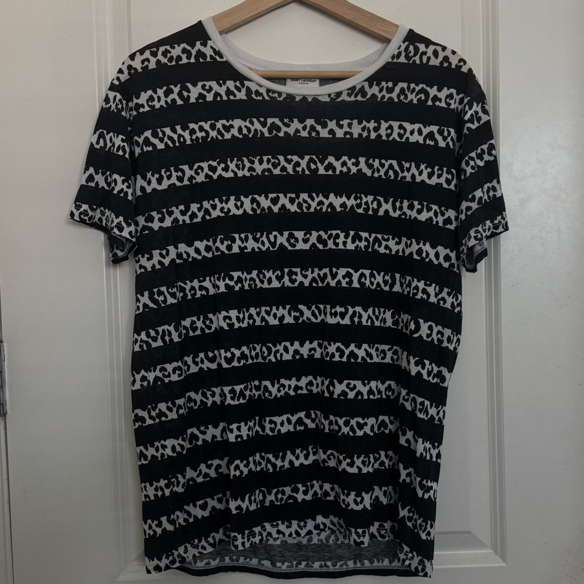 Saint Laurent Paris Saint Laurent 2014 Babycat Striped T Shirt Hedi Era Size US S / EU 44-46 / 1 - 1 Thumbnail
