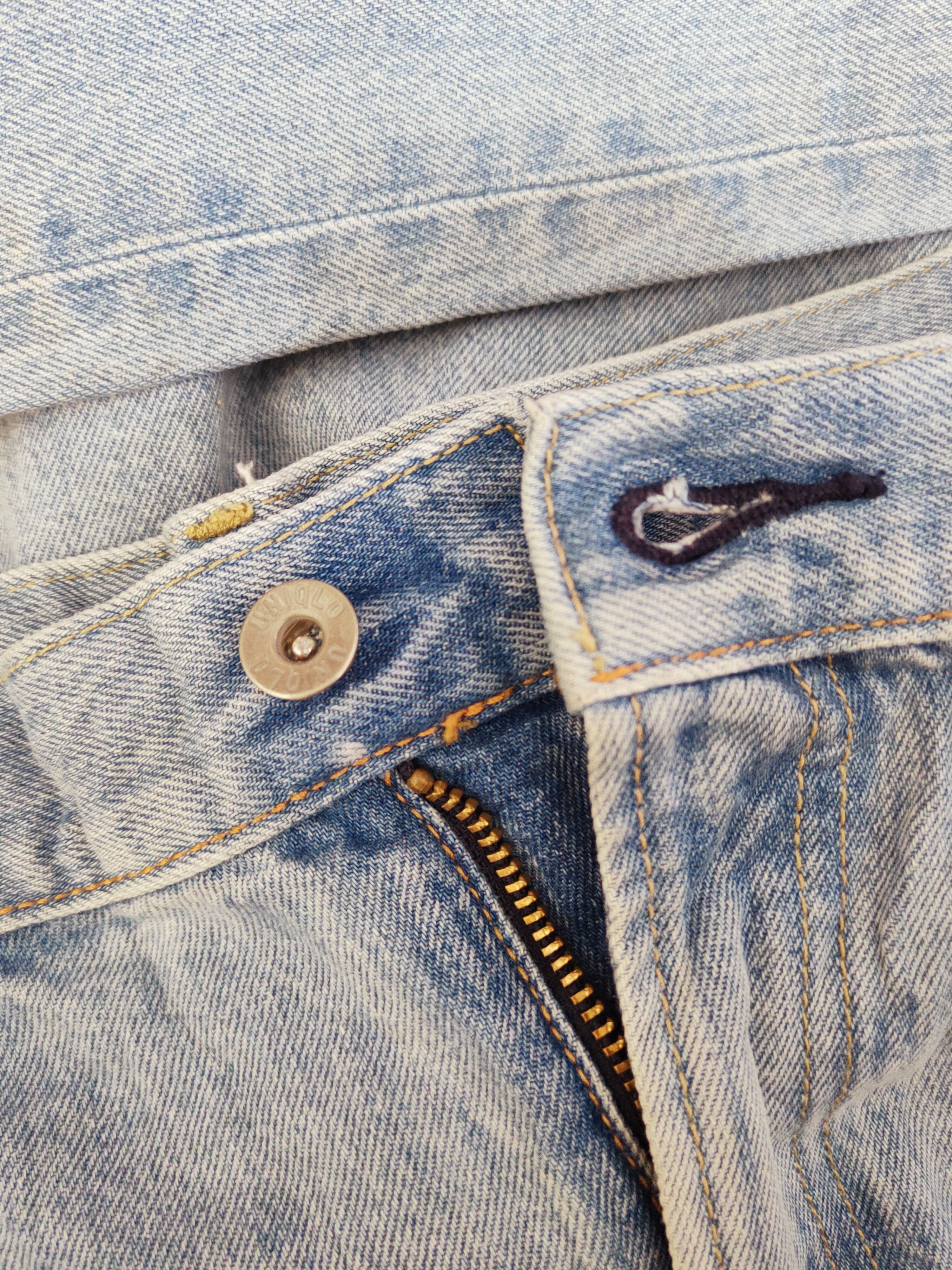 Japanese Brand Uniqlo Blue Distressed Ripped Jeans #S2657 Size US 38 / EU 54 - 12 Thumbnail