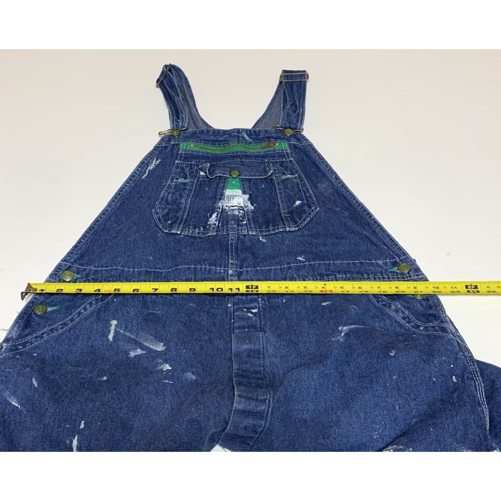 Denime VINTAGE Liberty Overalls Denim Blue Distressed Paint Stained Men’s 44x27 Overalls Mens Work Farm Pockets Jeans 44x27 Size US 44 / EU 60 - 5 Thumbnail