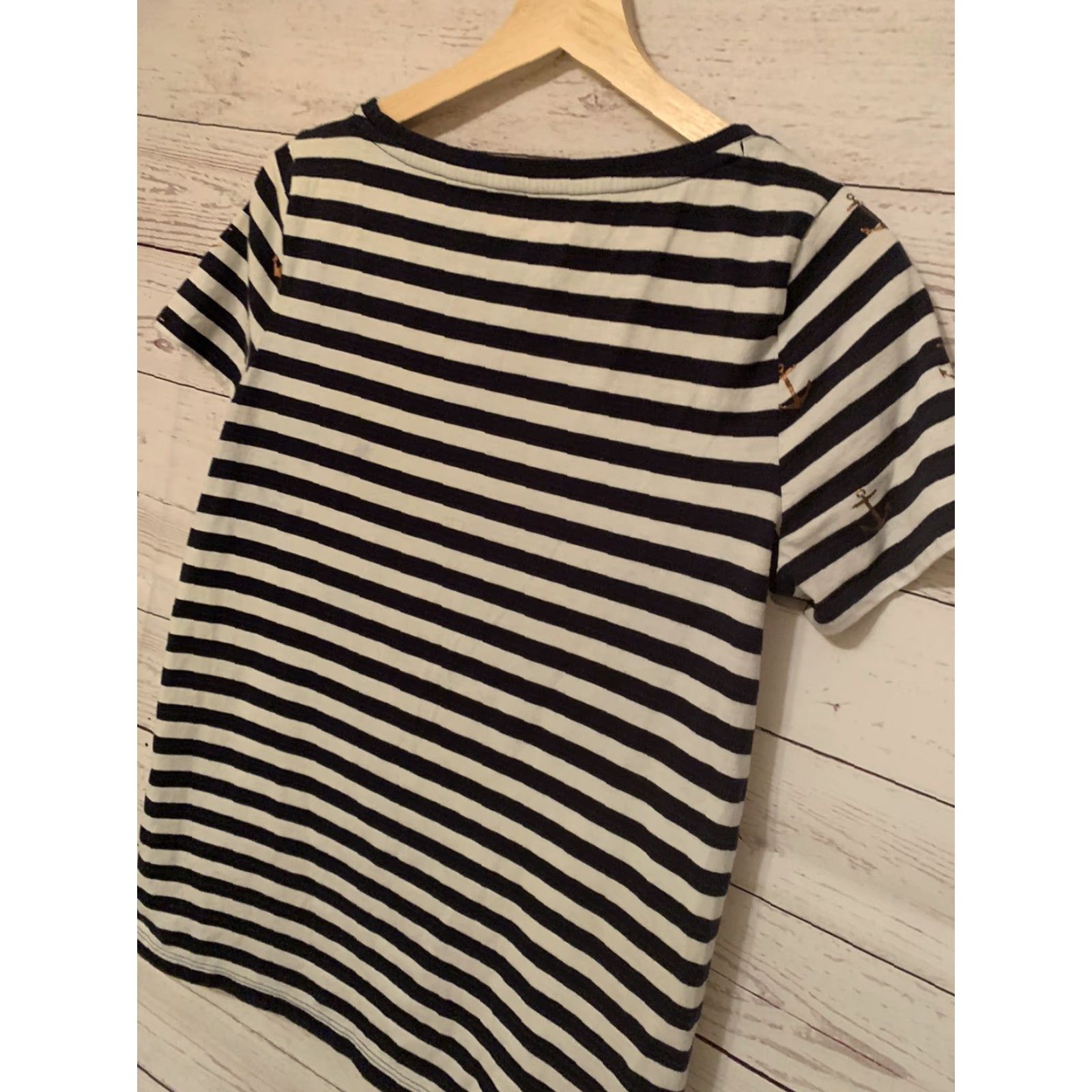 Tommy Hilfiger Tommy Hilfiger Shirt Women's Striped Crew Neck Short Sleeve Navy White Relaxed Fit Size S Multicolor Logo All Seasons Size S / US 4 / IT 40 - 6 Thumbnail