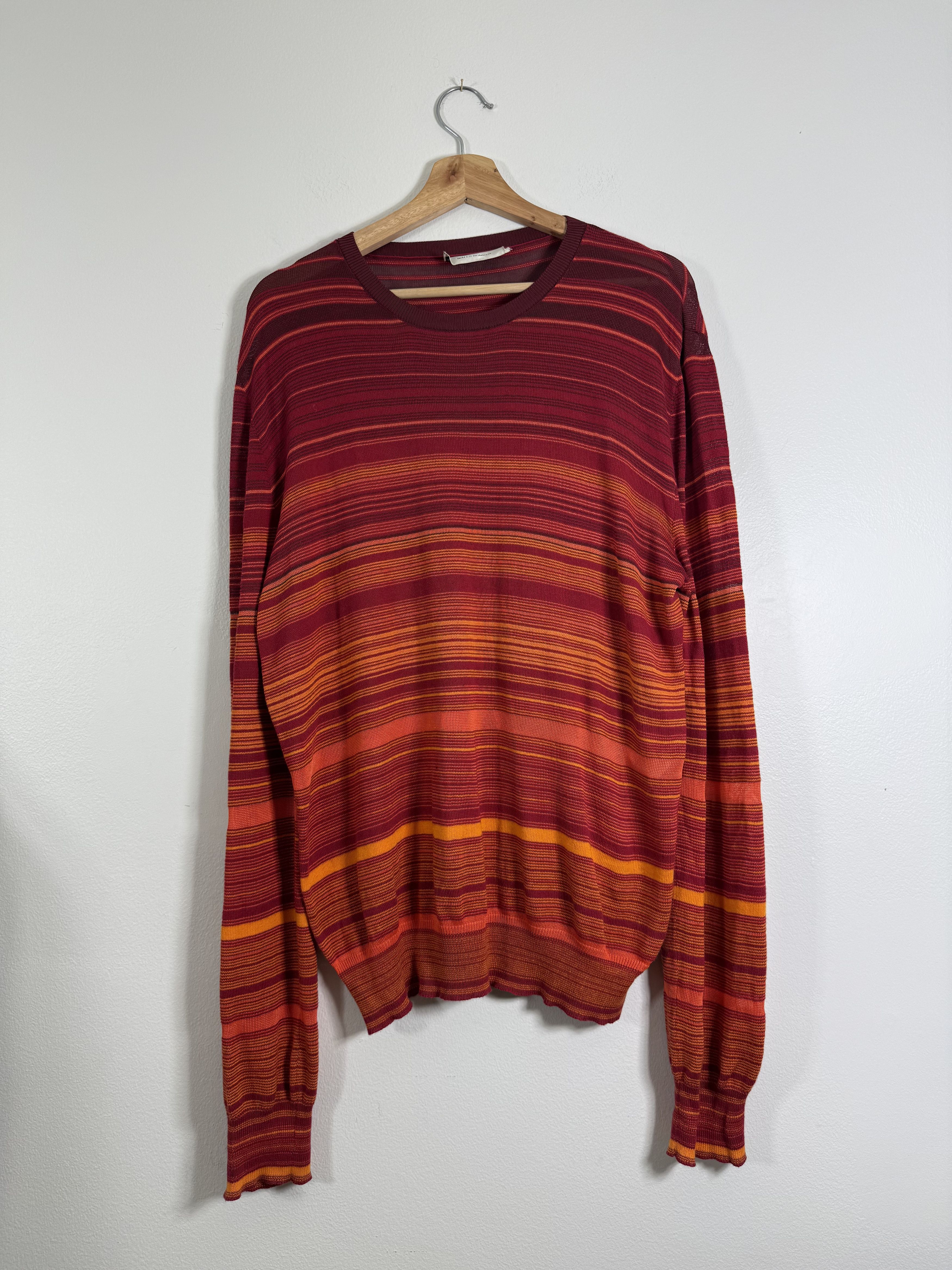 Wales Bonner Cotton/Viscose Multicolor Orange/Maroon Sweater Size US L / EU 52-54 / 3 - 1 Thumbnail
