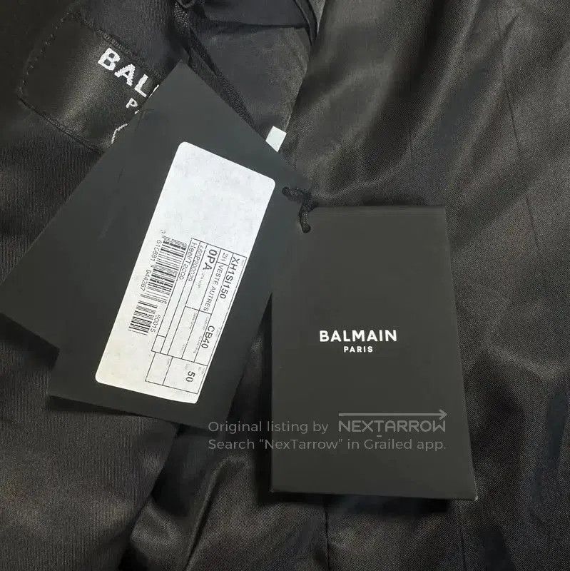 Balmain Balmain Black Wool Embroidered Men's Long Coat . Size US XL / EU 56 / 4 - 3 Thumbnail