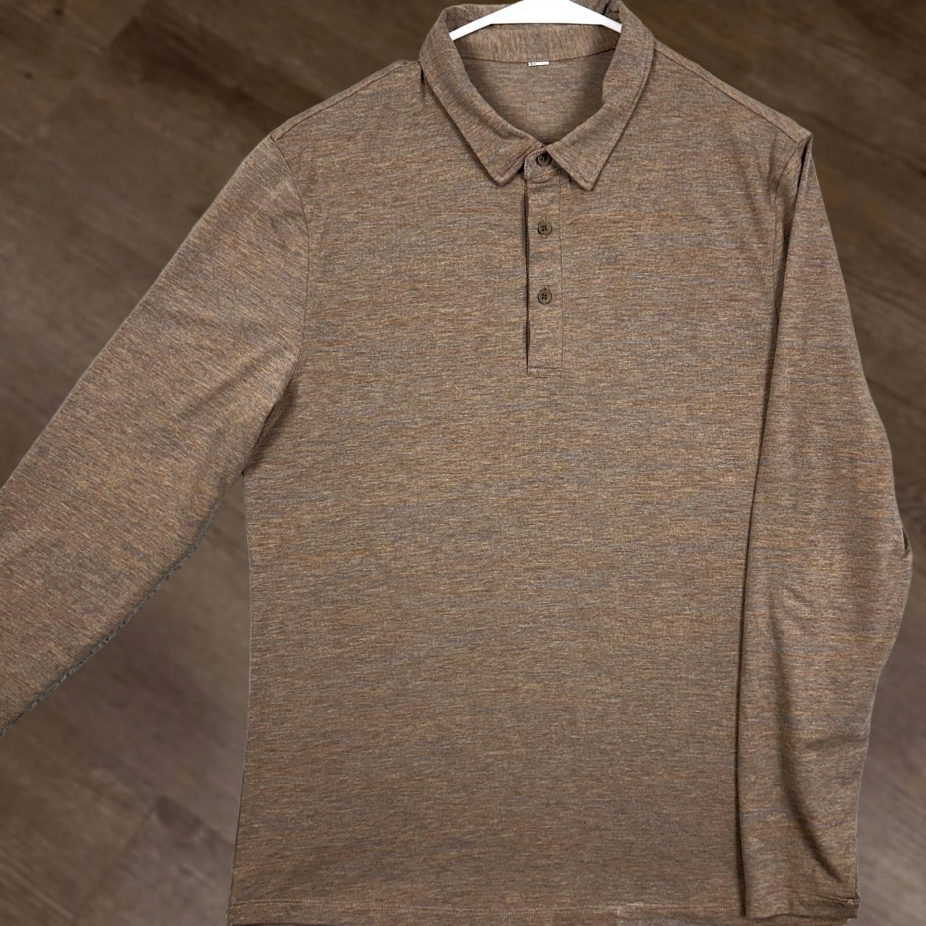 Vintage Crzyoga Polo Shirt Brown Long Sleeve Men Small Casual Classic Button Neck Collared Solid Size US S / EU 44-46 / 1 - 1 Thumbnail