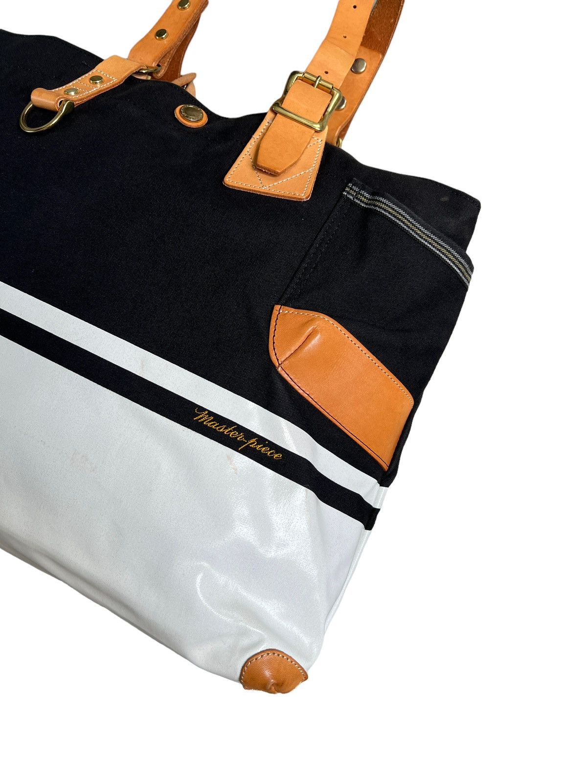 Japanese Brand × MasterPiece × Porter Masterpiece 🇯🇵 Master Tex Canvas Zipper Tote/ Hand Carry Bag Size ONE SIZE - 6 Thumbnail