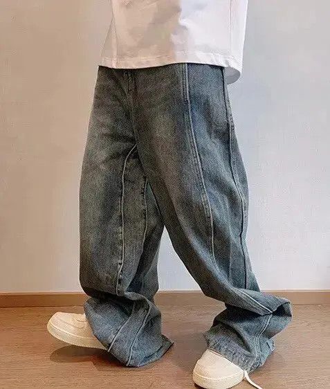 VIBE Y2K Washed Blue Wave Jeans Unisex Size US 30 / EU 46 - 4 Thumbnail