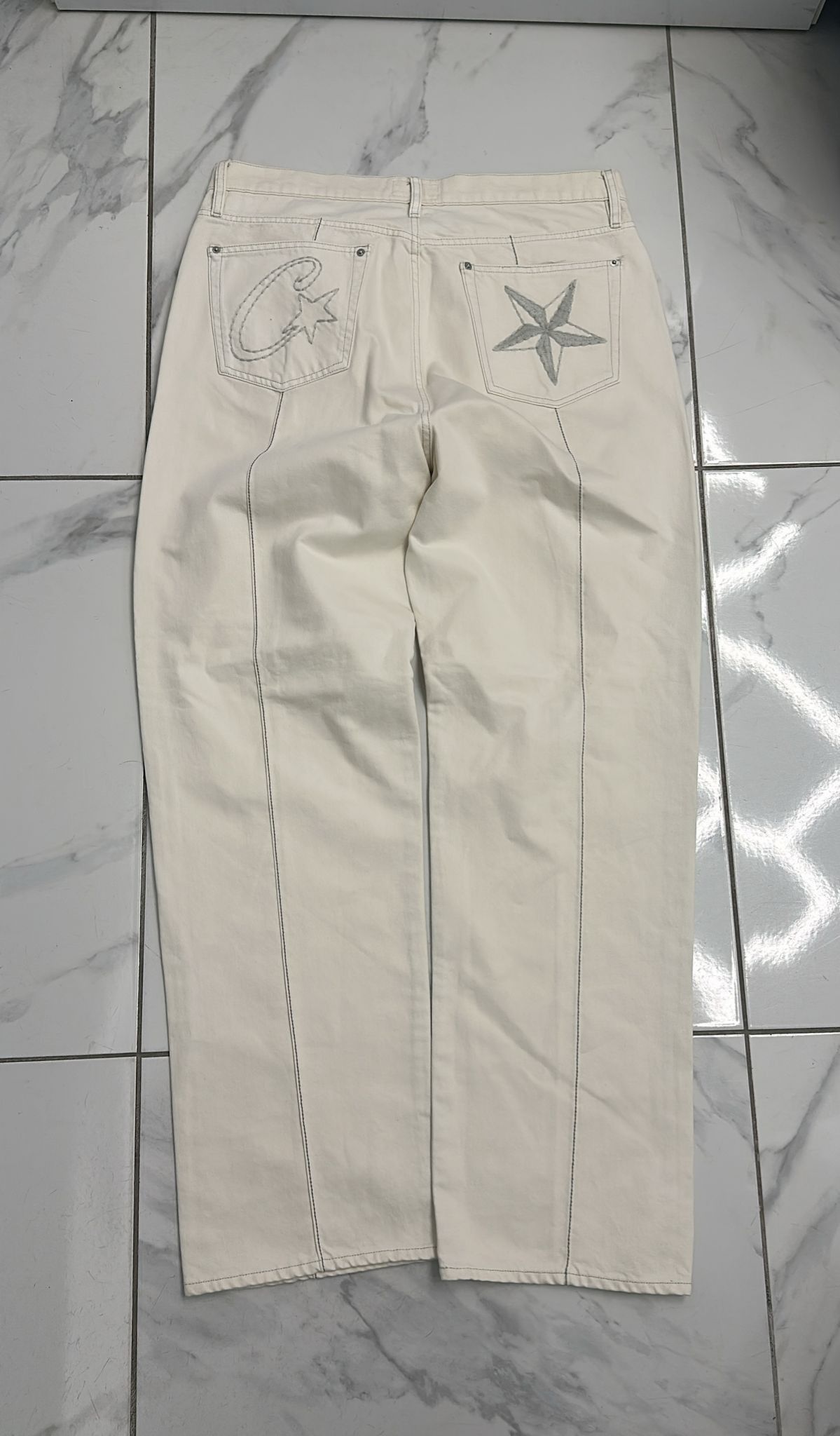 Corteiz × Vintage Corteiz C-Star Natural Denim Jean XXLarge Size US 38 / EU 54 - 1 Thumbnail