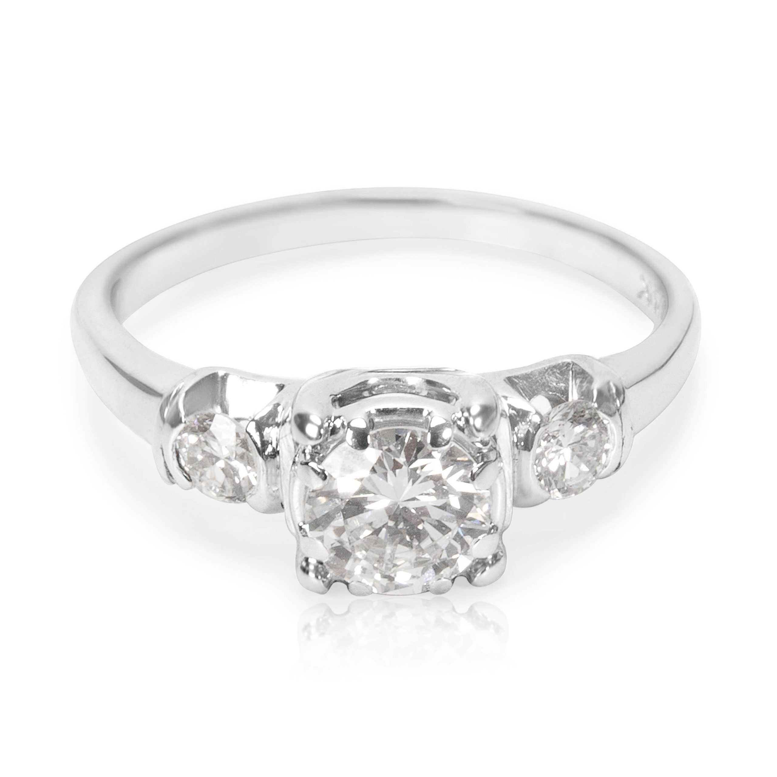 image of Louis Vuitton Three Stone Diamond Engagement Ring In 18K White Gold (0.65 Ctw), Women's