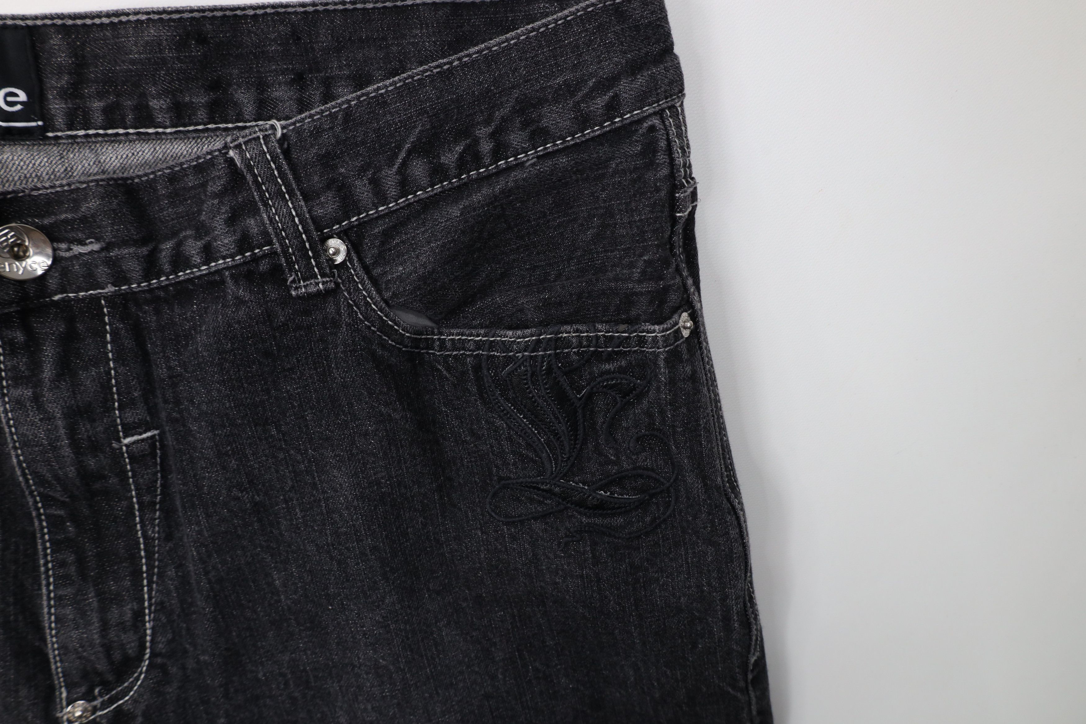 Enyce Vintage 90s Y2K Enyce Wide Leg Denim Jeans Black Cotton Size US 40 / EU 56 - 6 Thumbnail