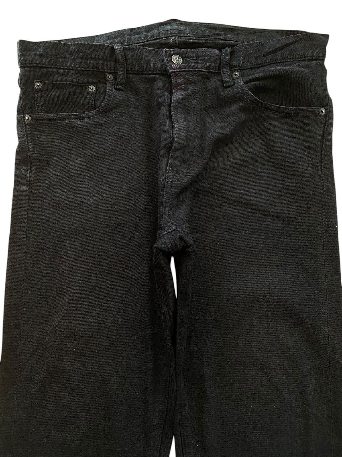 Uniqlo Uniqlo X Selvedge Black Wash Style Straight Leg Jeans Size US 36 / EU 52 - 2 Thumbnail