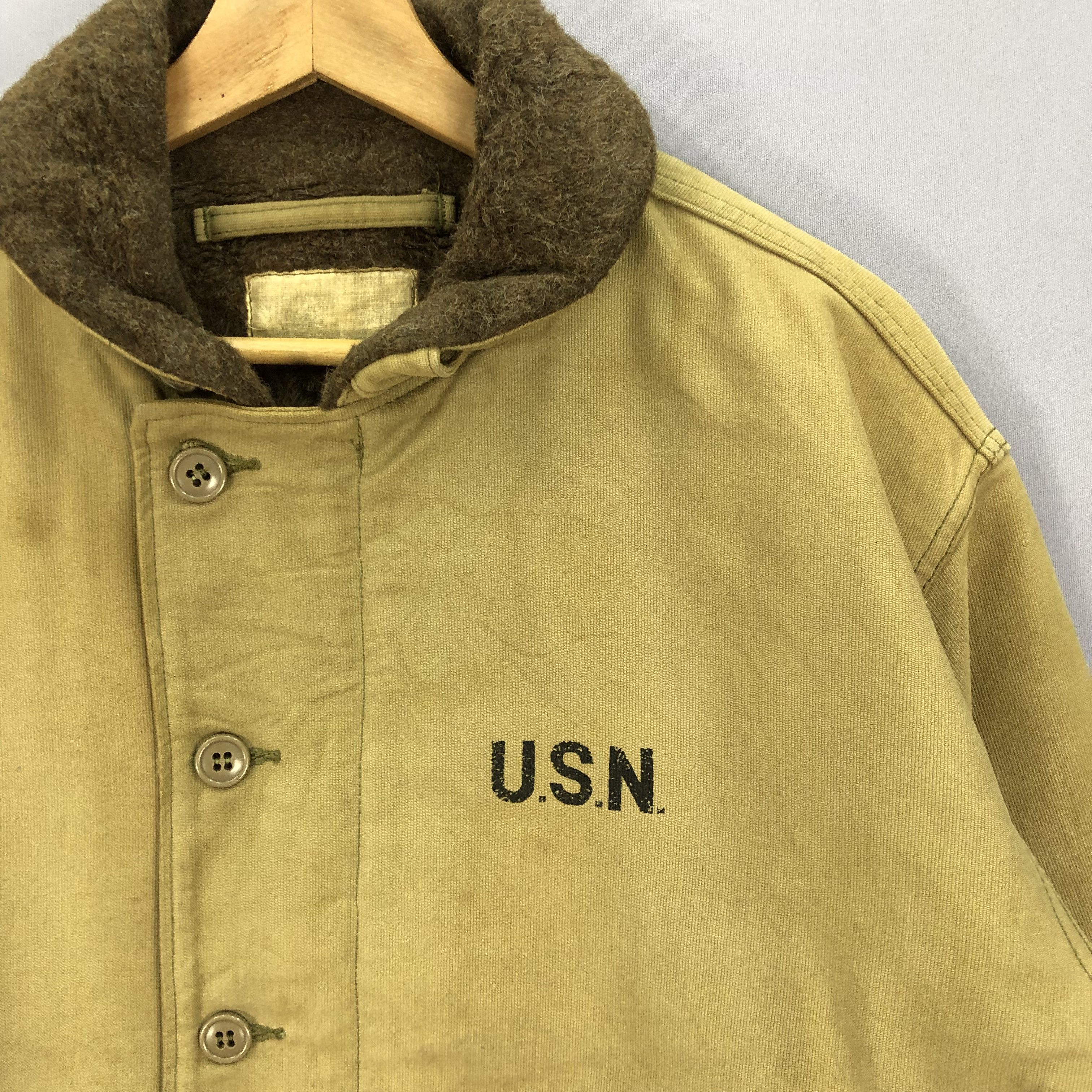 Vintage Vintage 50s US NAVY WW2 Issue N1 Deck Jacket Alpaca Fur Size US L / EU 52-54 / 3 - 4 Thumbnail