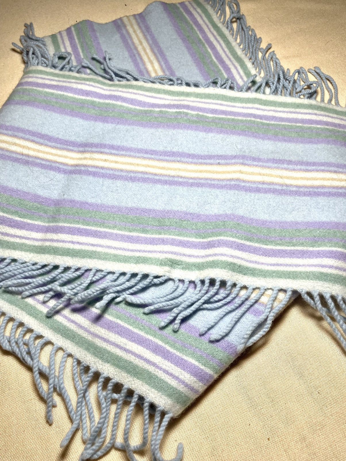 Johnstons Of Elgin Johnstons stripped blue wool scarf Size ONE SIZE - 9 Thumbnail