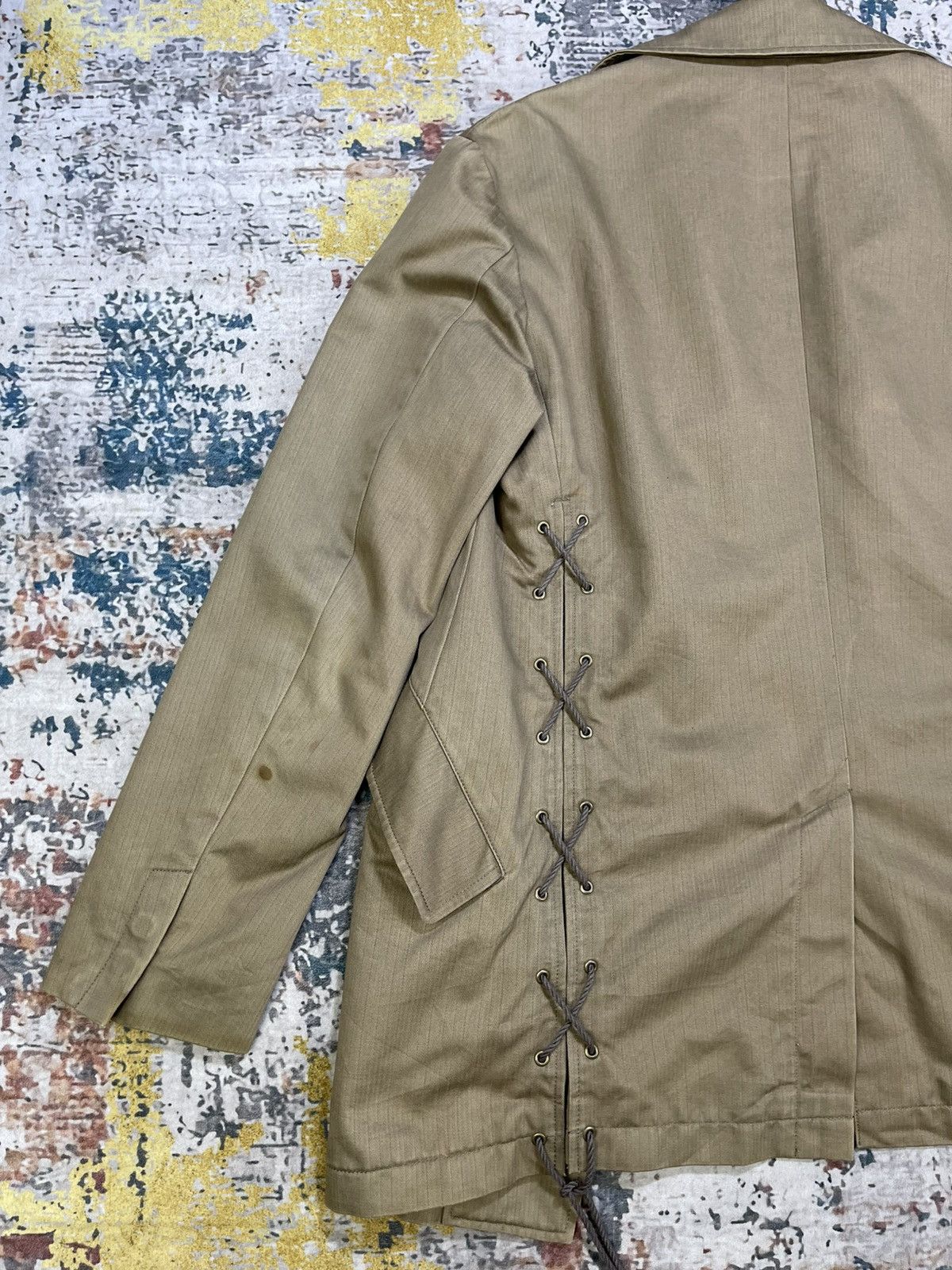 Japanese Brand Swingin Slily Herringbone Laced Gusset Jacket Size US M / EU 48-50 / 2 - 13 Thumbnail