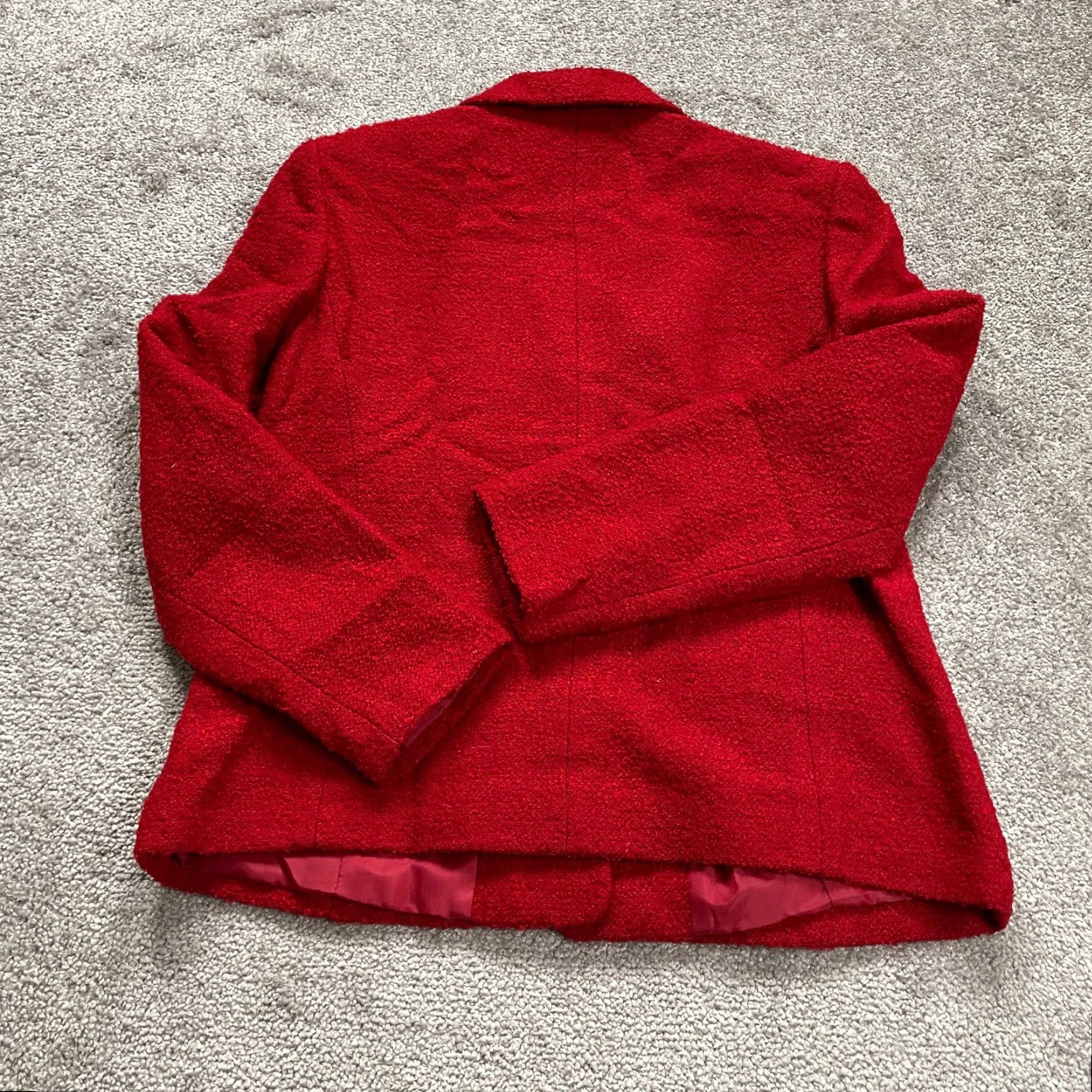 Vintage VINTAGE Herman Geist Blazer Suit Coat Womens 6P Red Tweed Single Breasted Work Size M / US 6-8 / IT 42-44 - 2 Thumbnail