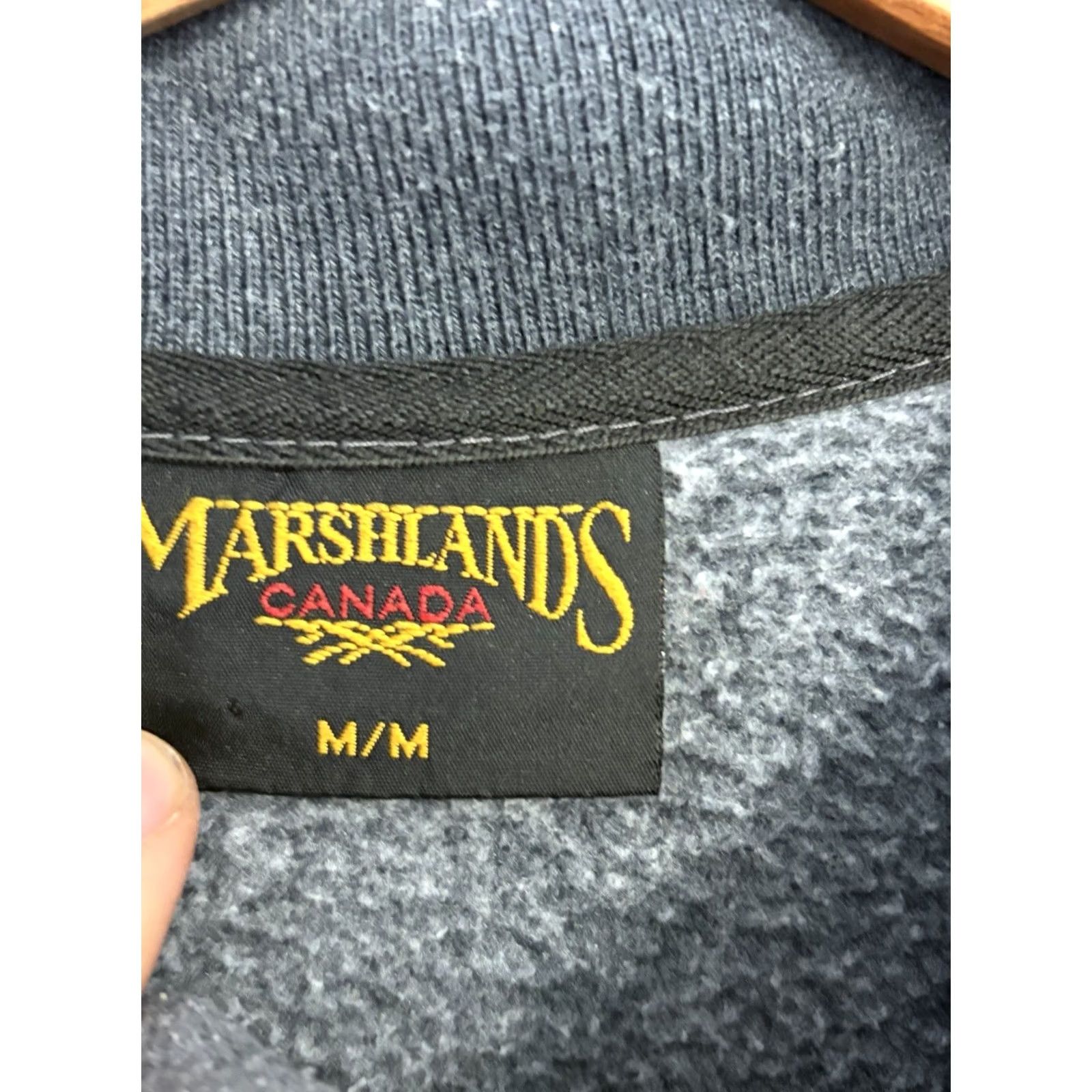 Vintage VINTAGE Marshlands Canada Pullover Sweatshirt Mens Gray M Graphic Print 90s Crew Neck Long Sleeve Cotton Blend Fleece Regular Size US M / EU 48-50 / 2 - 7 Thumbnail