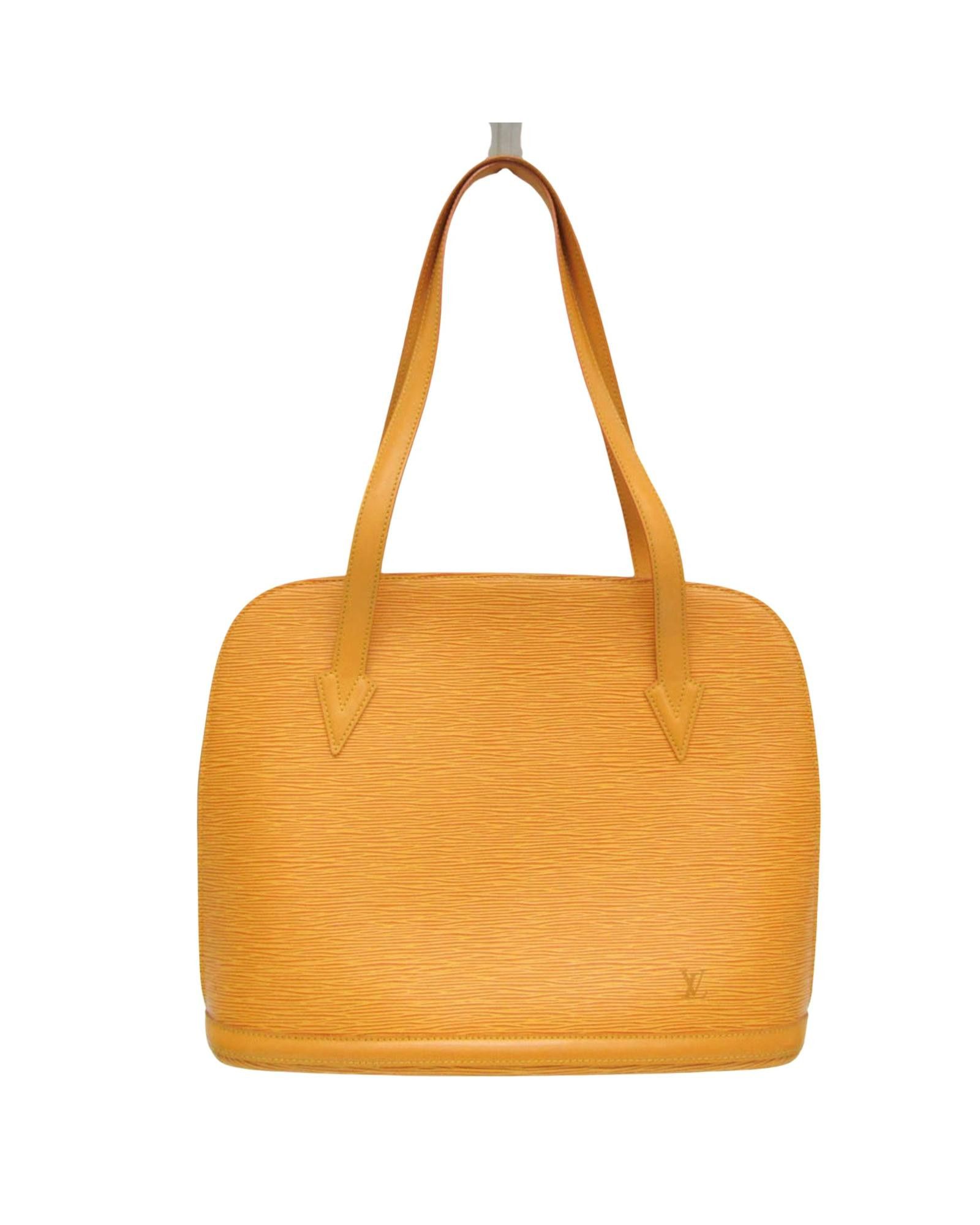 image of Louis Vuitton Elegant Yellow Leather Handbag, Women's