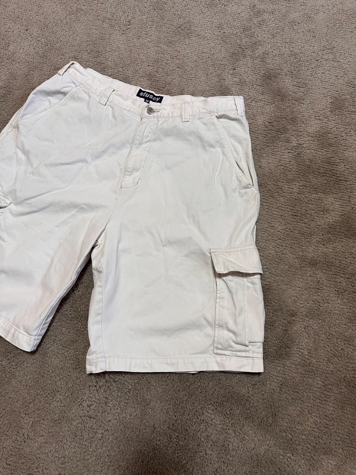 Stussy Vintage 80s Stussy Cargo Shorts White Sz 36 Size US 36 / EU 52 - 3 Thumbnail