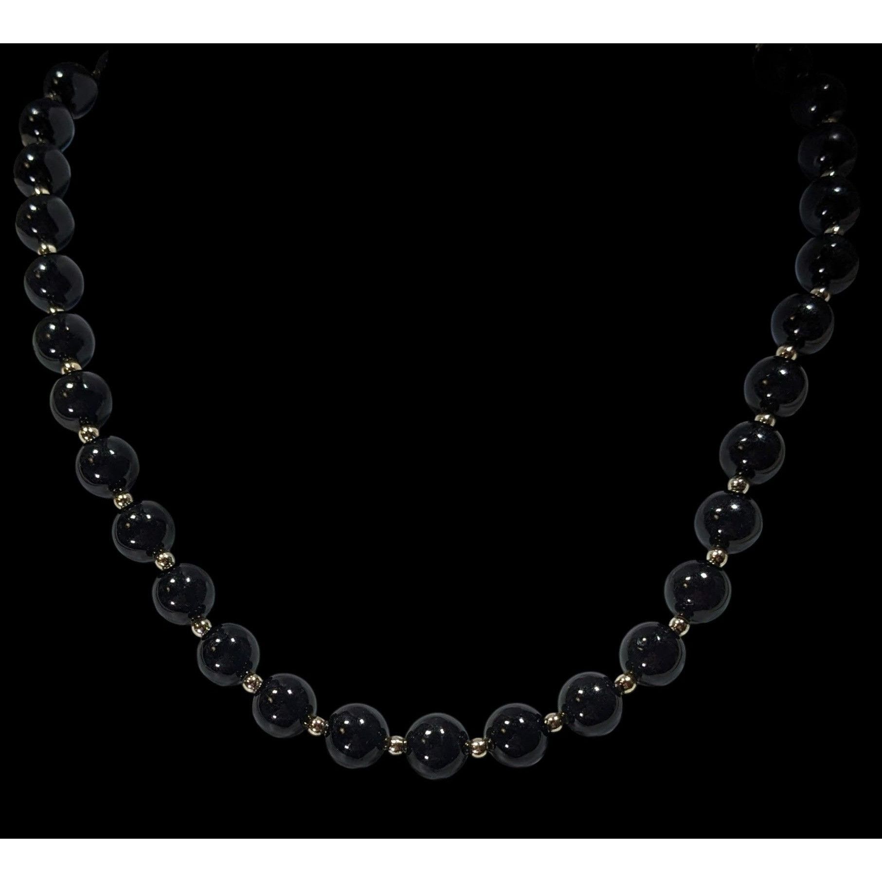 Other Elegant Corporate Goth Black Beaded Necklace With Silver Ton Size ONE SIZE - 3 Thumbnail
