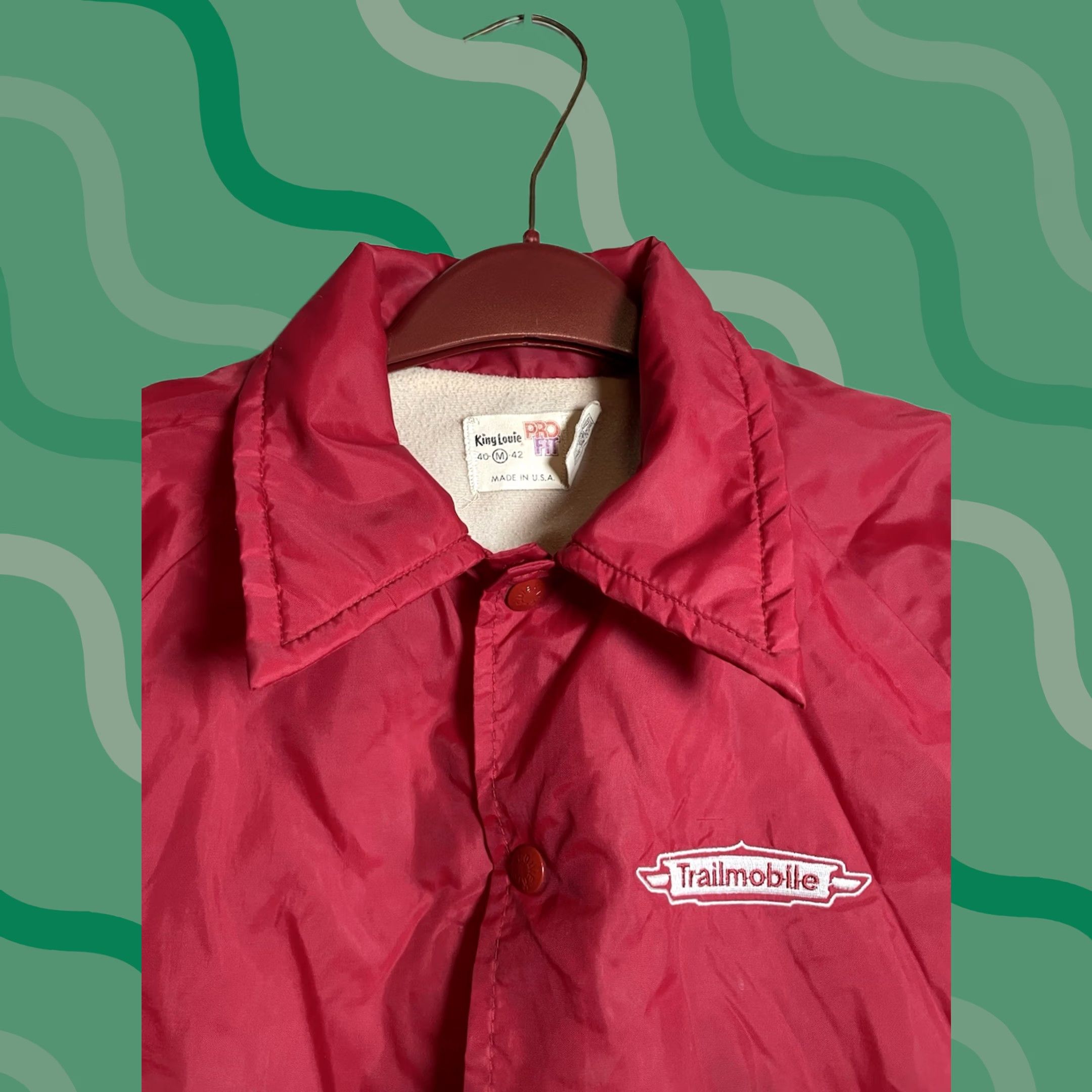 Vintage VINTAGE King Louie Pro Fit Trail Mobile Nylon Jacket Shirt Mens M Red 90s Logo Cotton Lining Satin Size US M / EU 48-50 / 2 - 1 Thumbnail