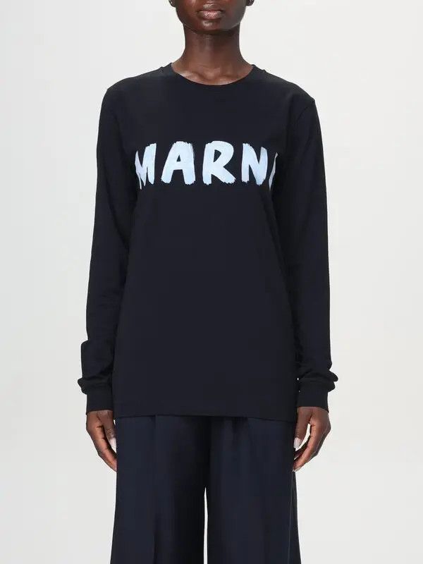 Marni o1w1db11125 Logo Print T-Shirt in Black Size XL / US 12-14 / IT 48-50 - 1 Thumbnail