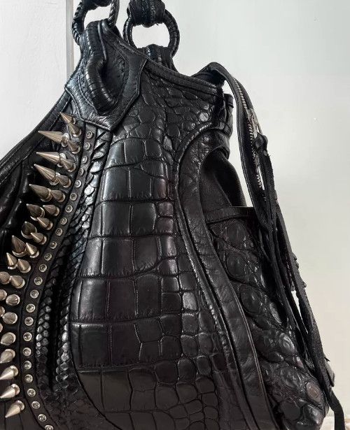 KMRii KMRii Early Custom Rivet Crocodile Leather Tote Bag Size ONE SIZE - 6 Thumbnail
