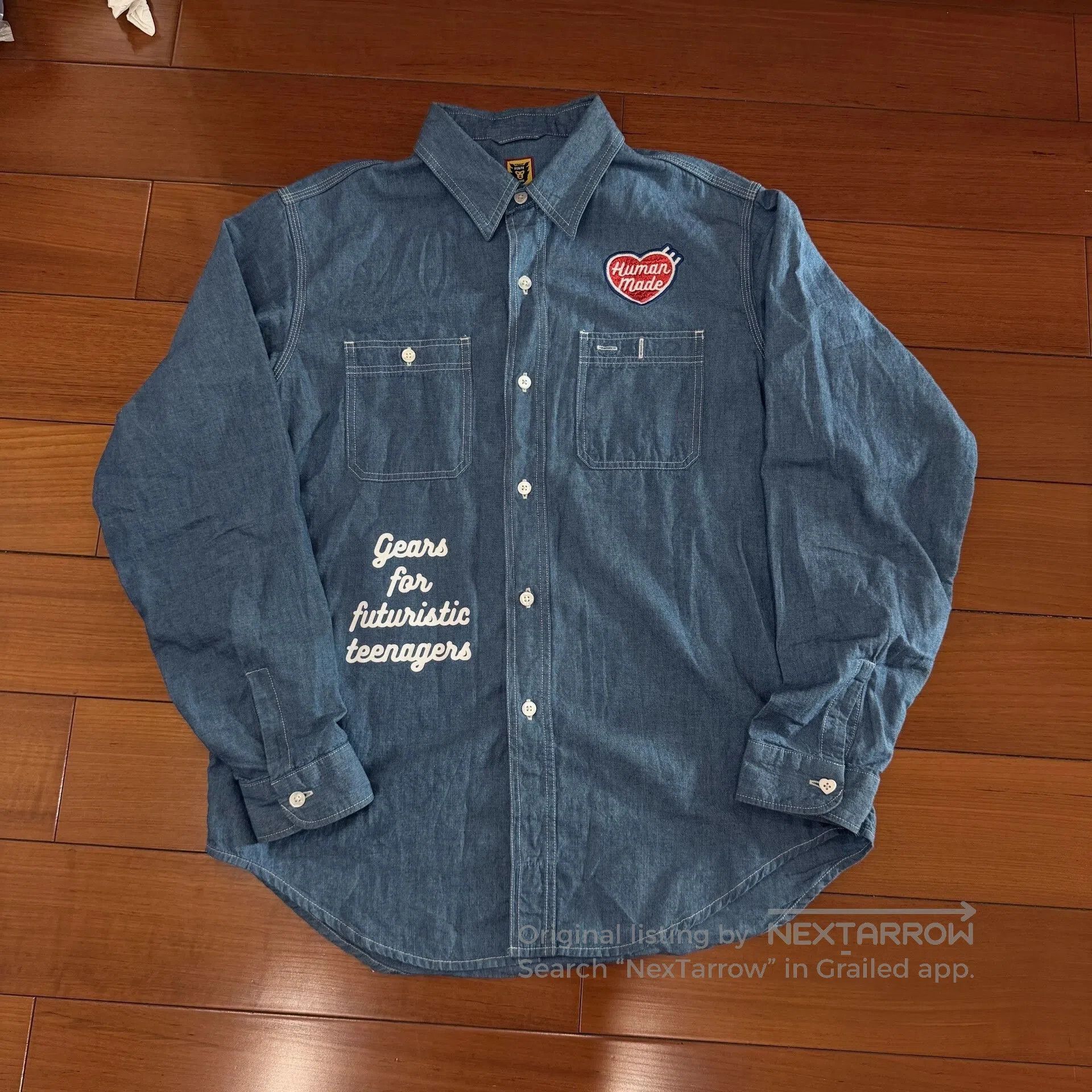 Human Made Human Made Happy Dog Heart Embroidery Shirt Jacket. Size US L / EU 52-54 / 3 - 2 Thumbnail
