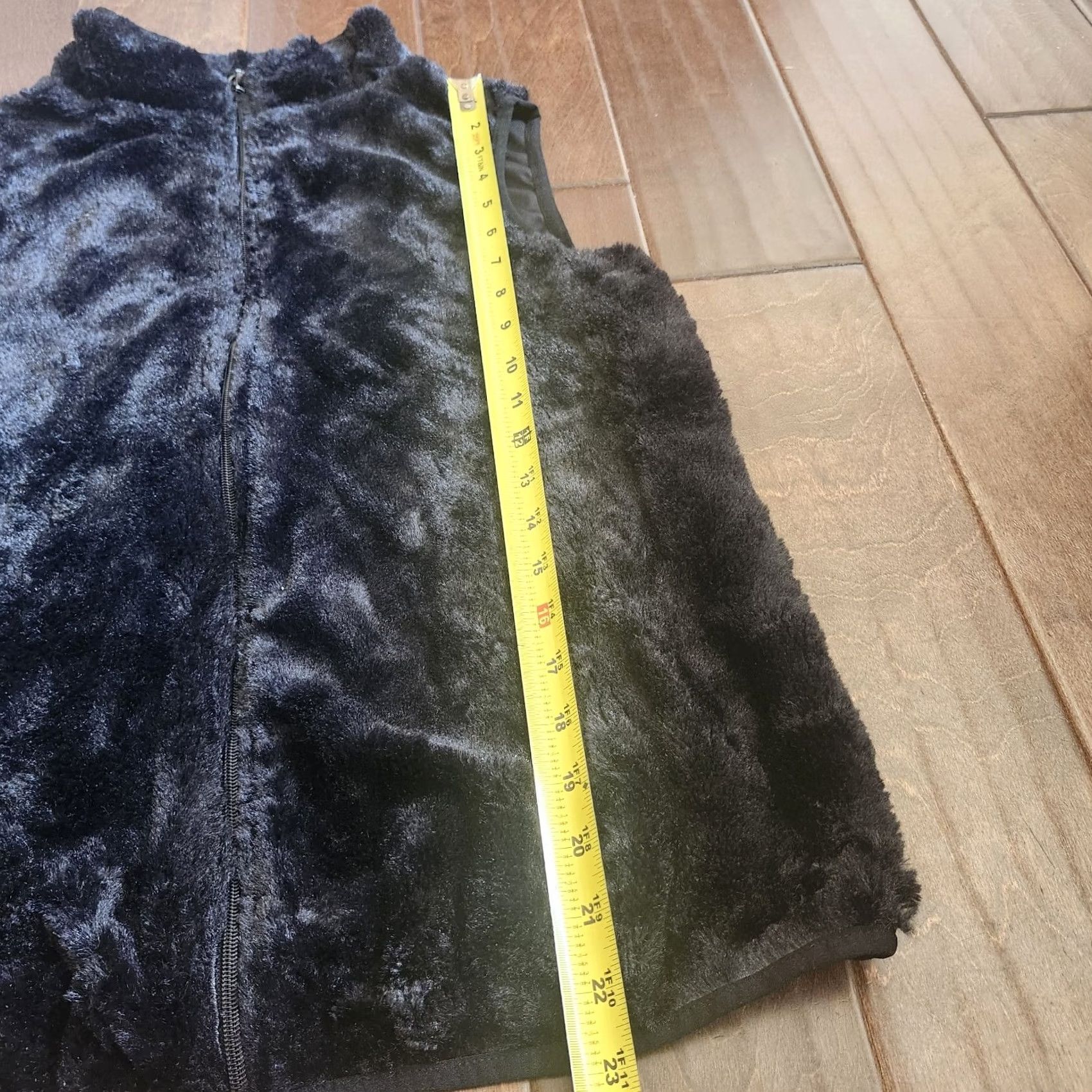 Vintage Laura Scott Women's Vest Faux Fur Zip Up Black Small VEST Sleeveless Wool? (No) Size S / US 4 / IT 40 - 6 Thumbnail