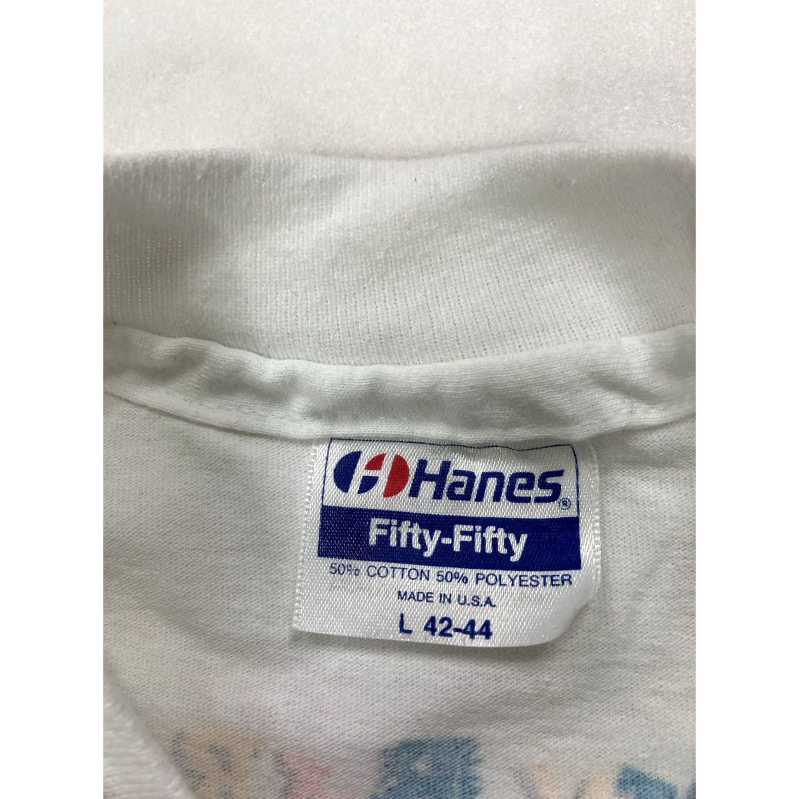 Hanes VINTAGE Hanes T-Shirt Graphic Print 90s Spring Break 97 2-Sided USA Men Large White Cotton Crew Neck Short Sleeve Shirt Mens Size US L / EU 52-54 / 3 - 7 Thumbnail