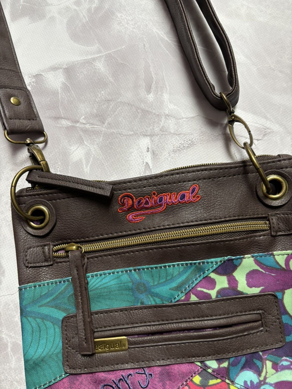 Desigual Desigual Floral Boho Messenger Crossbody Bag Multicolor Size ONE SIZE - 3 Thumbnail