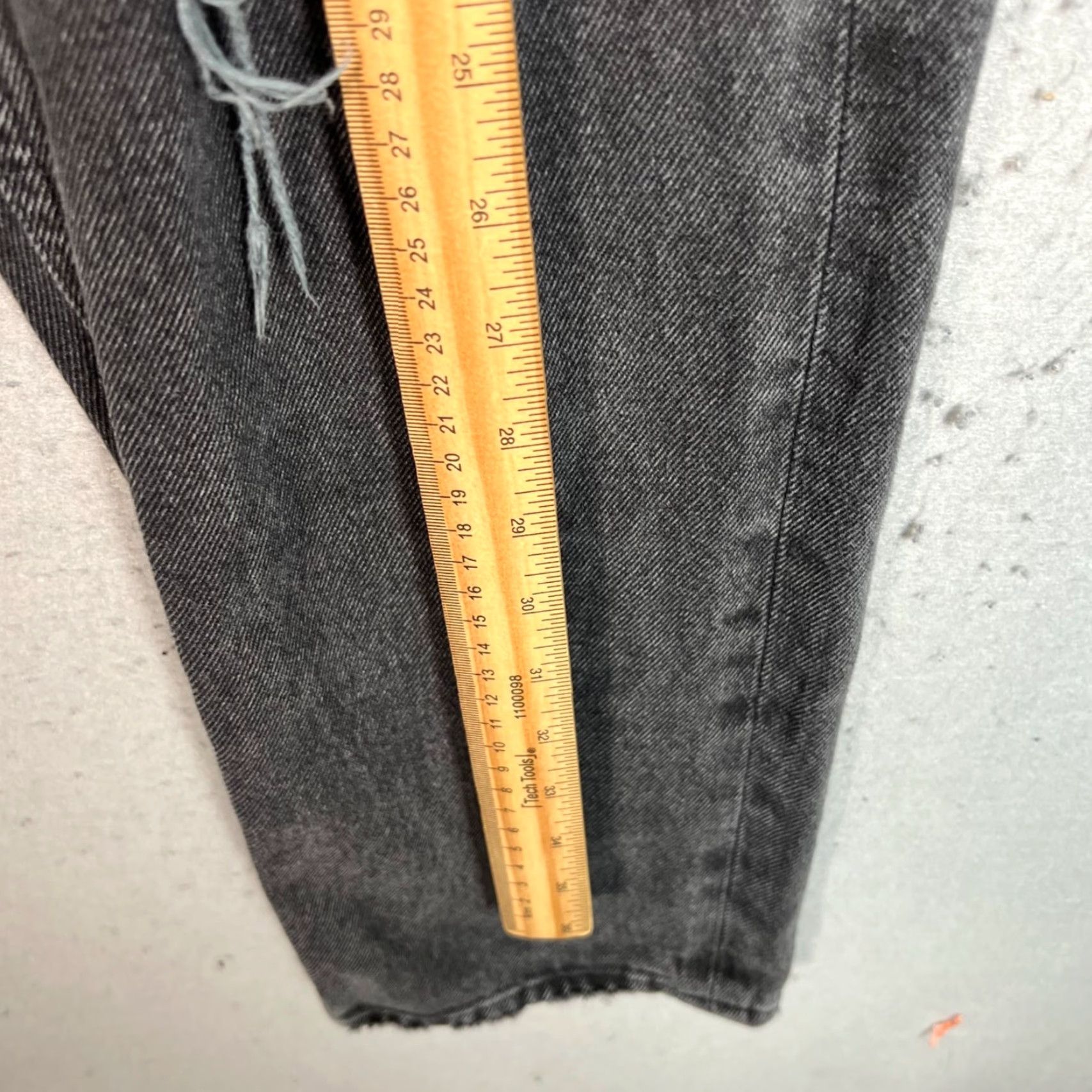 Agolde VINTAGE AGOLDE Womens Distressed High-Waisted Black Denim Jeans Size 25 Size 42" / US 20 - 6 Thumbnail