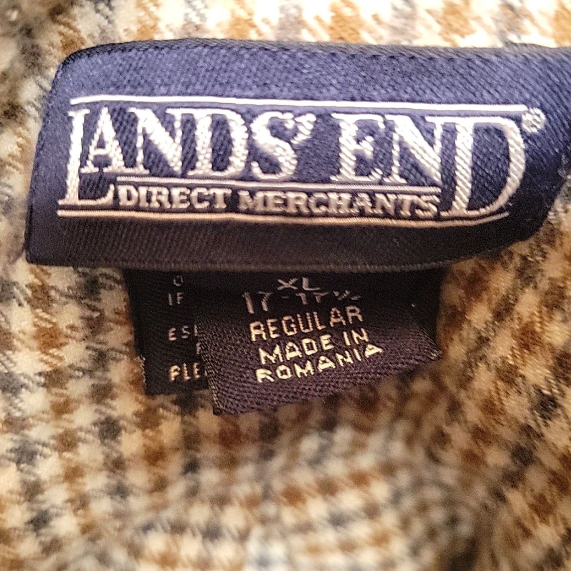 Lands' End Lands End Flannel Shirt Mens XL Brown Check Flannel Classic 90s Retro Outdoors Size US XL / EU 56 / 4 - 4 Thumbnail