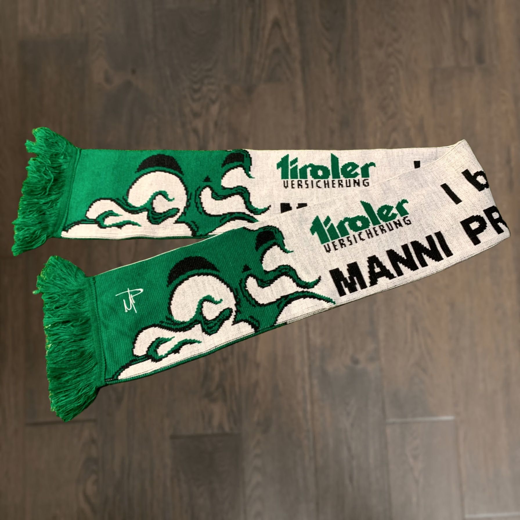 Vintage Official Product Scarf Mens One Size White Green TIROLER VERSICHERUNG AUSTRIA Casual Scarf Size ONE SIZE - 1 Thumbnail