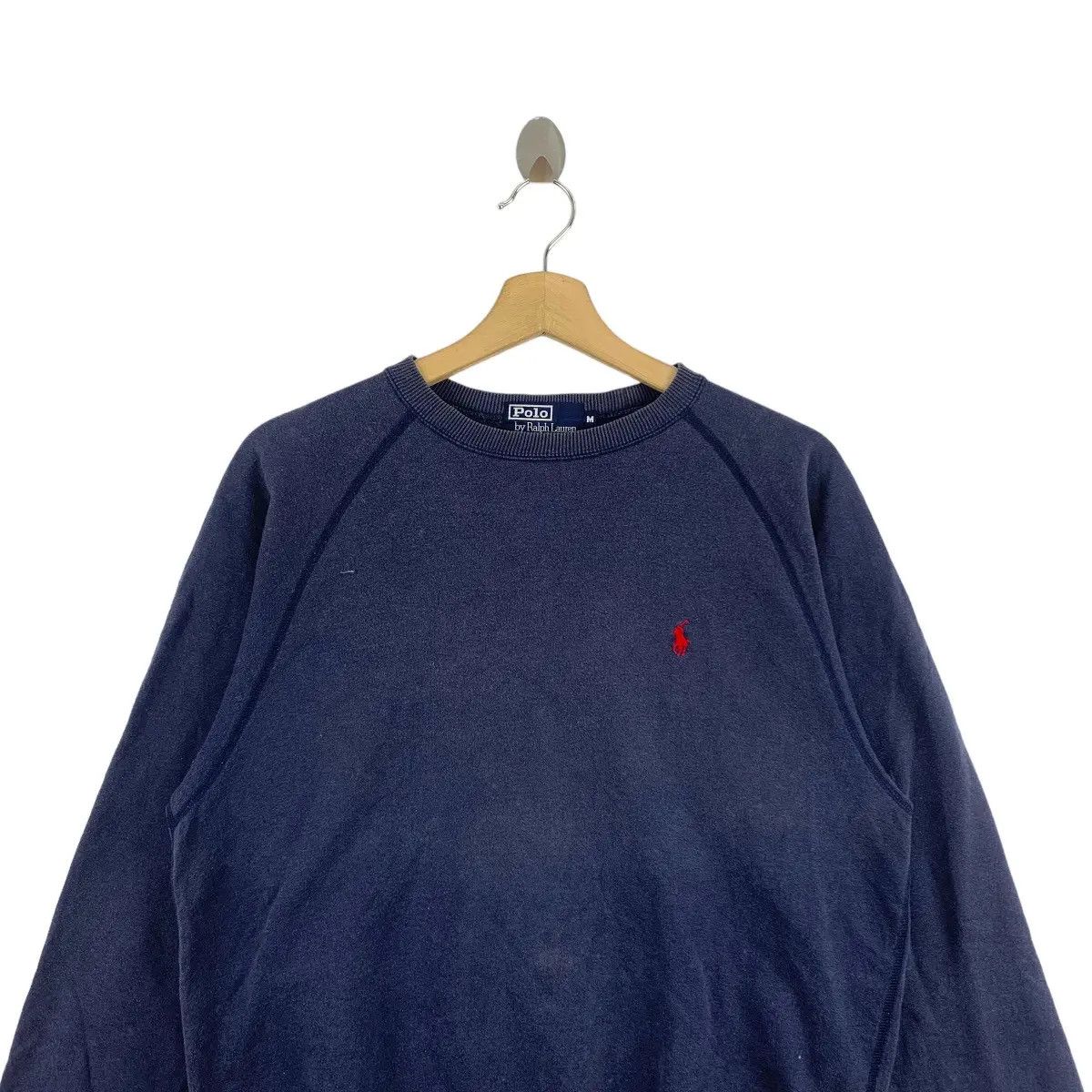 Polo Ralph Lauren Vtg 90’ POLO RALPH LAUREN Small Pony Distress Sweatshirt Size M / US 6-8 / IT 42-44 - 3 Thumbnail
