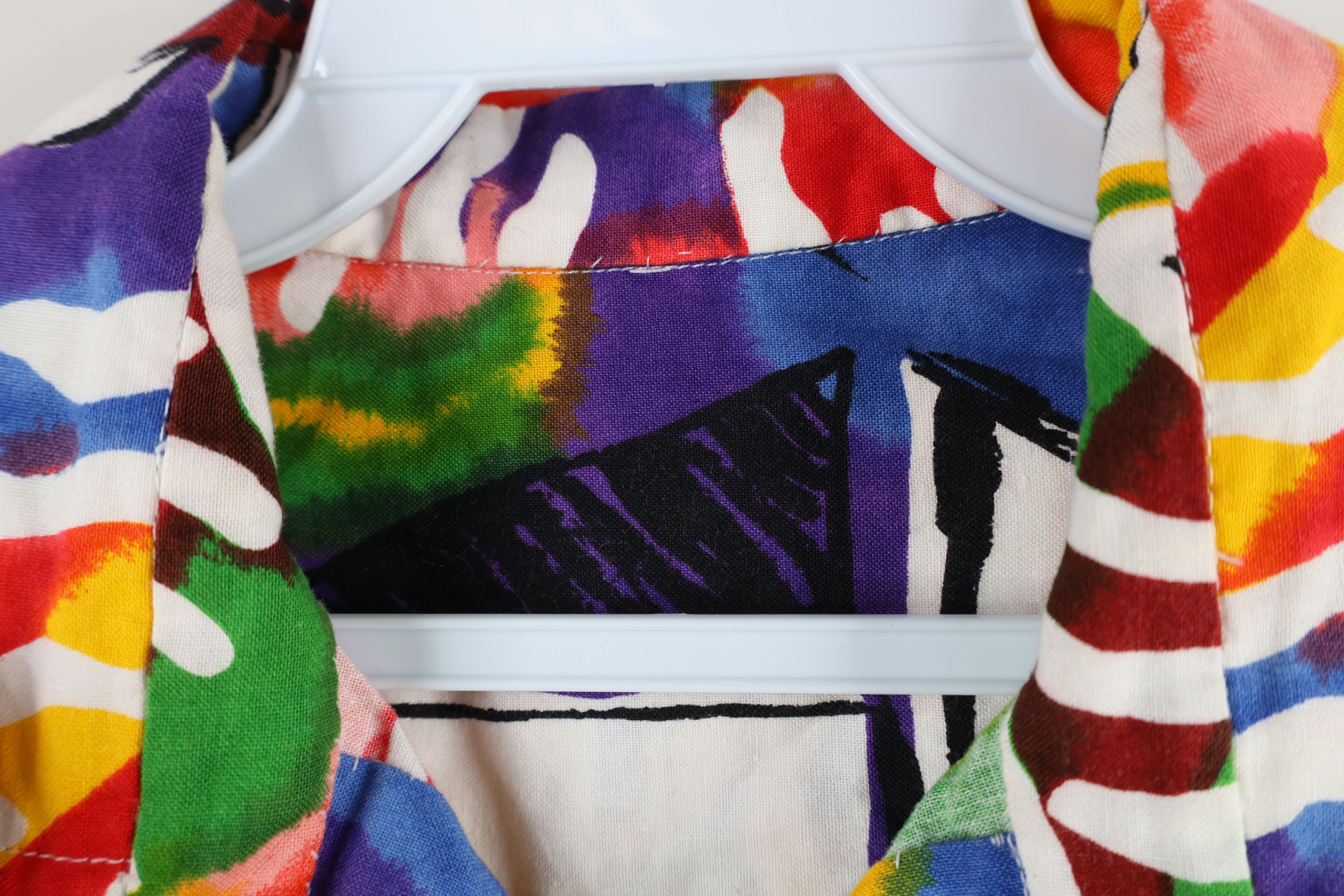 Vintage Vintage 90s Streetwear Rainbow Beach Tunic Button Shirt Size L / US 10 / IT 46 - 7 Thumbnail